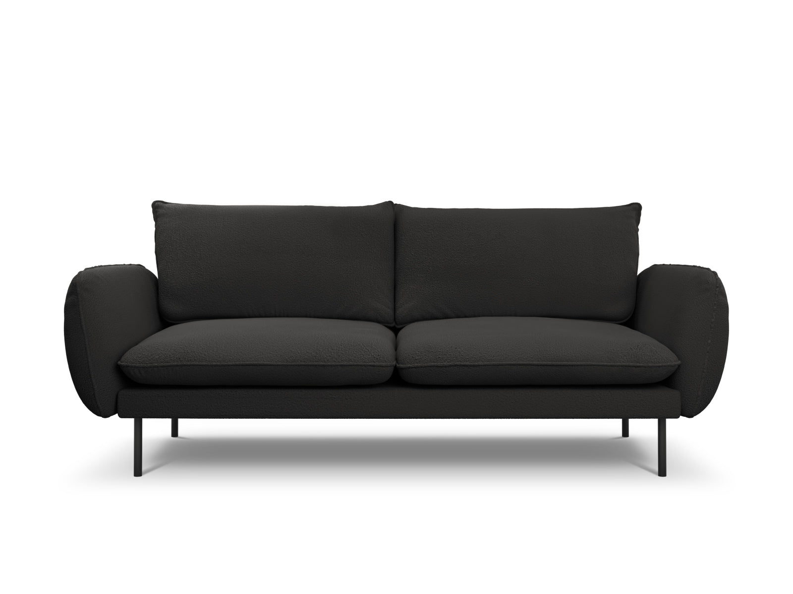 Vienna Boucle Sofa 3 Sitzer 92cm in Black/Schwarz präsentiert im Onlineshop von KAQTU Design AG. 3er Sofa ist von Cosmopolitan Design