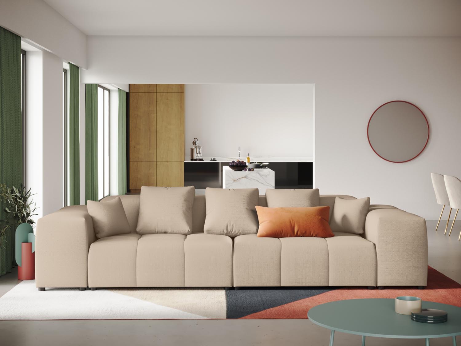 Rome Modular Sofa 3 Sitzer in Beige-Babel präsentiert im Onlineshop von KAQTU Design AG. 3er Sofa ist von Cosmopolitan Design