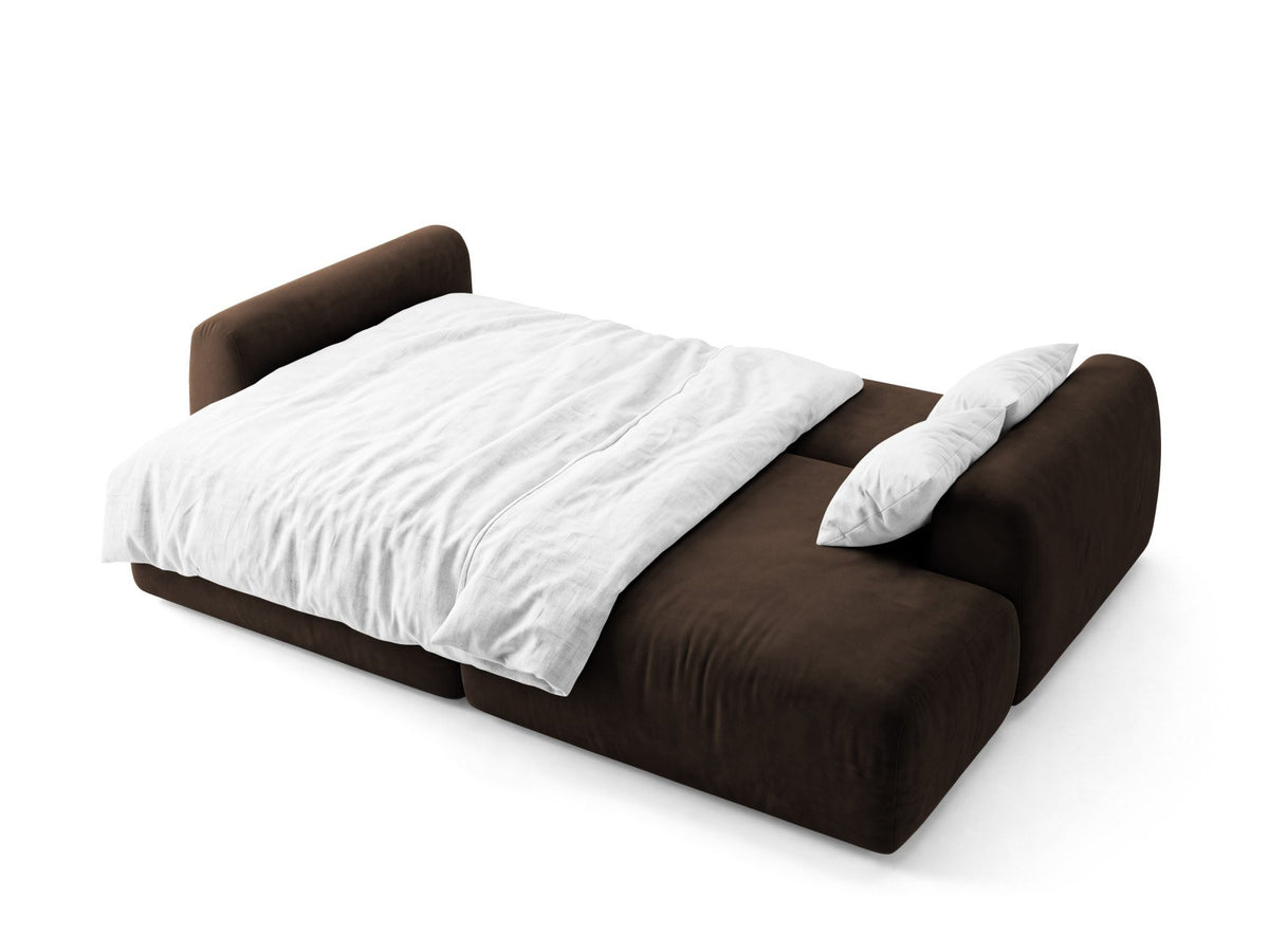 Bettsofa Milan von Cosmopolitan Design mit Bluvel-Bezug und schwarzen Kunststoffbeinen