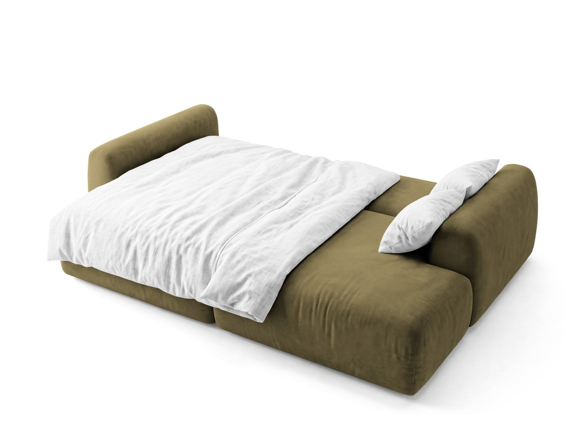 Bettsofa Milan von Cosmopolitan Design mit Bluvel-Bezug und schwarzen Kunststoffbeinen