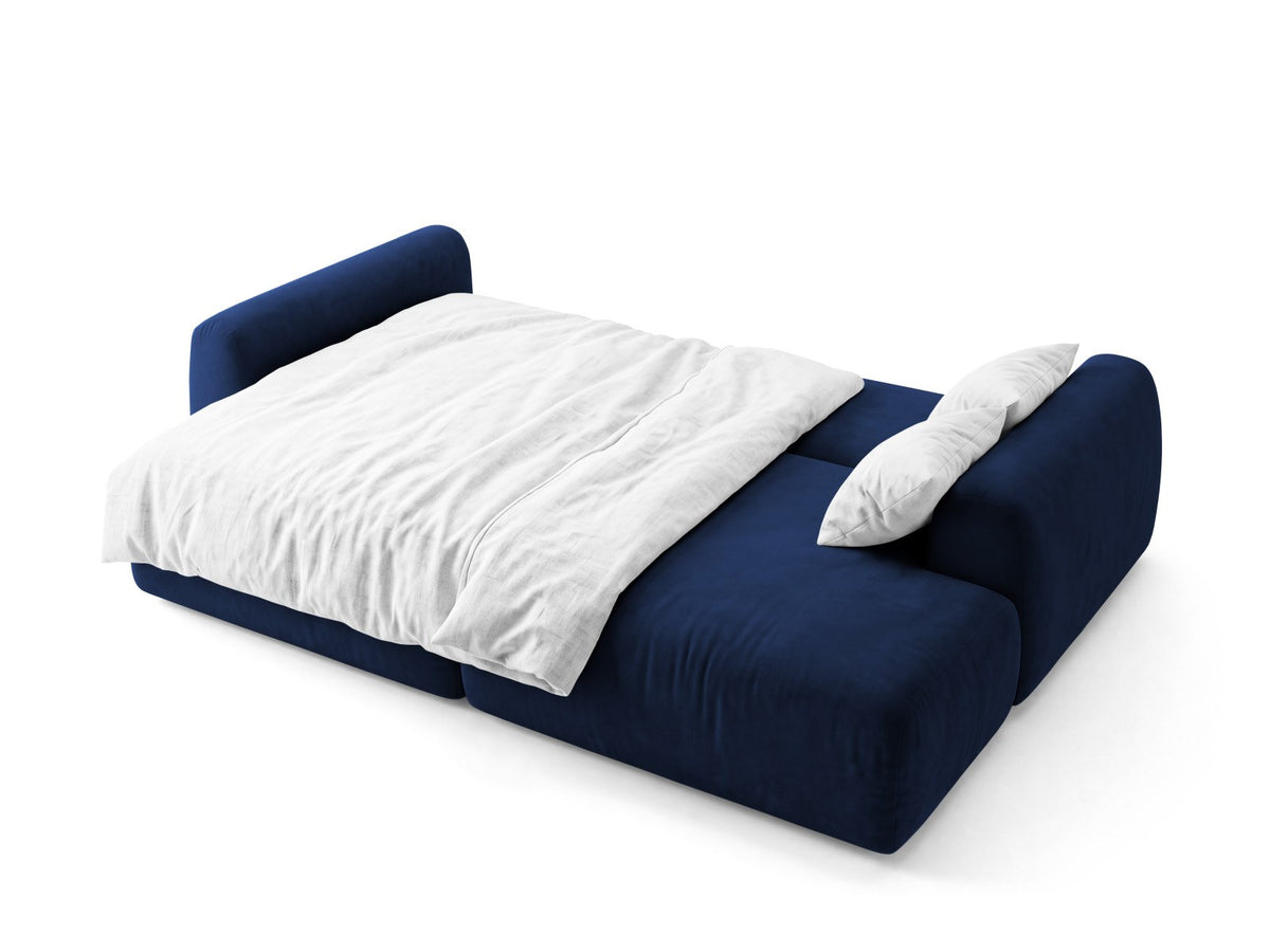 Bettsofa Milan von Cosmopolitan Design mit Bluvel-Bezug und schwarzen Kunststoffbeinen