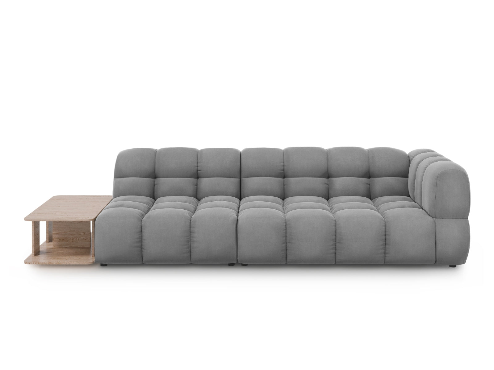 Sky Velour modulares Sofa links 4 Sitzer 102cm in Light Grey präsentiert im Onlineshop von KAQTU Design AG. L-Sofa links ist von Cosmopolitan Design