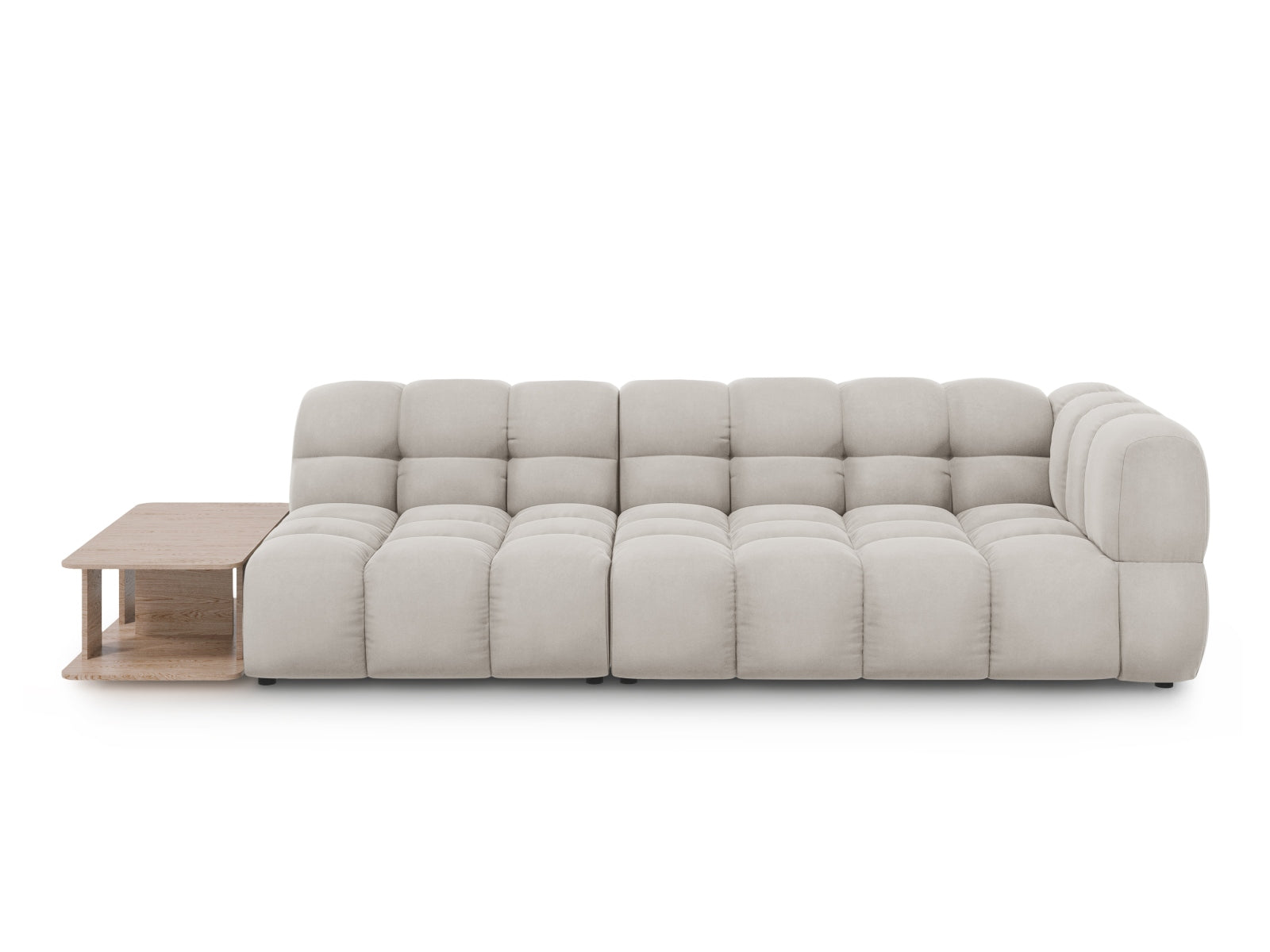 Sky Velour modulares Sofa links 4 Sitzer 102cm in Light Beige präsentiert im Onlineshop von KAQTU Design AG. L-Sofa links ist von Cosmopolitan Design