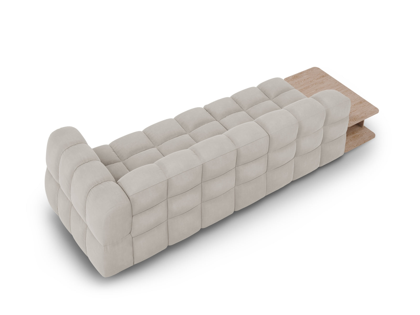 Elegantes 4-Sitzer Sofa Sky Velour links, 102cm von Cosmopolitan Design. Hochwertiger Veloursstoff, modulares Design für flexible Gestaltung und optimalen Sitzkomfort.