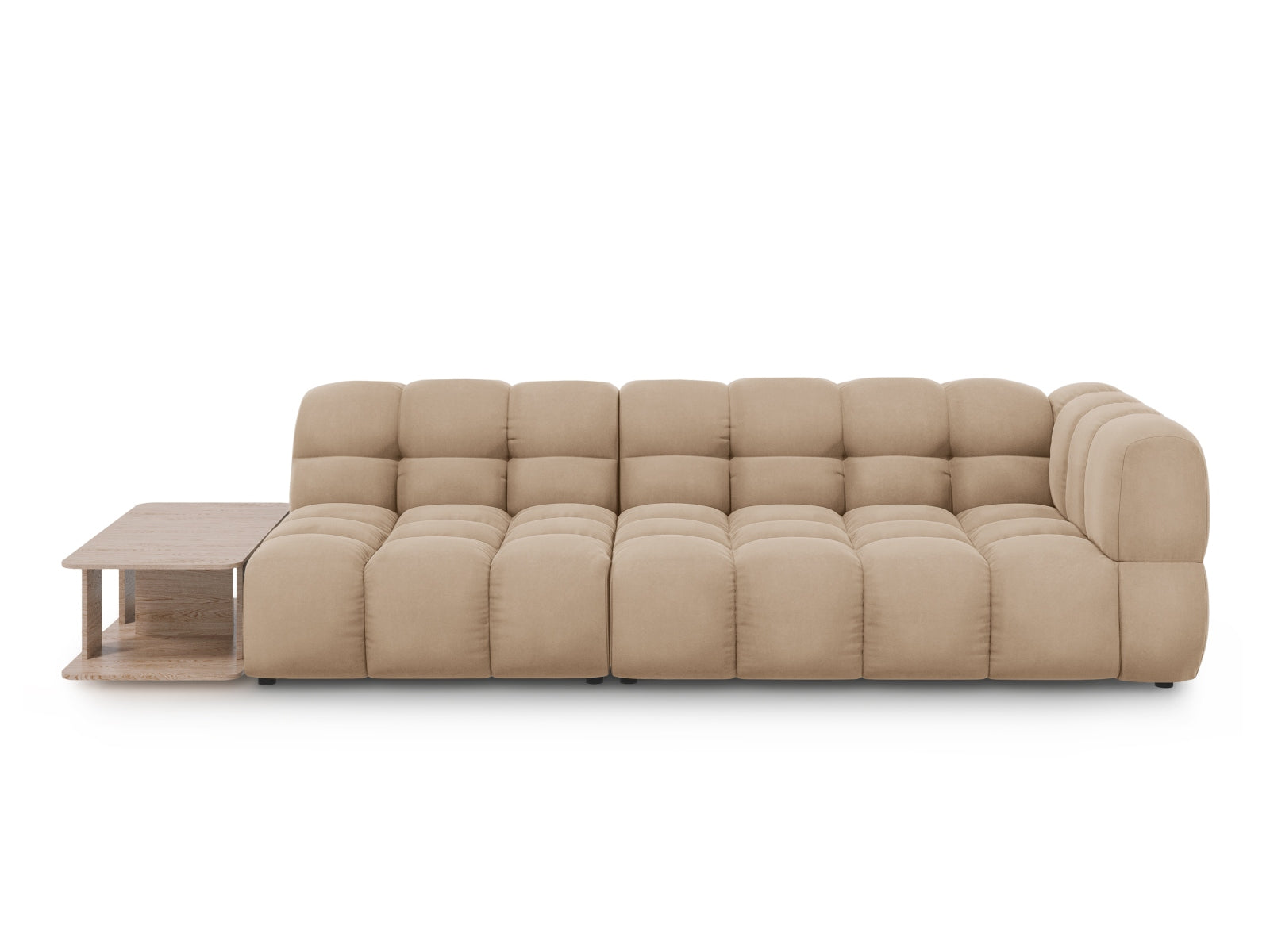 Sky Velour modulares Sofa links 4 Sitzer 102cm in Sand präsentiert im Onlineshop von KAQTU Design AG. L-Sofa links ist von Cosmopolitan Design