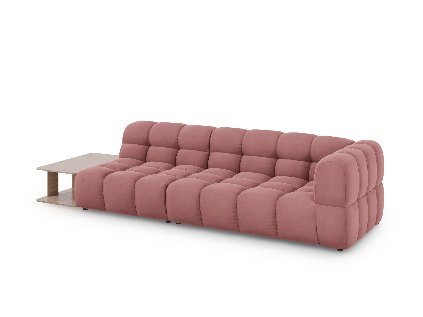 Entdecken Sie das elegante Sky Velour Sofa links, ein 4-Sitzer mit modarem Design, ideal für stilvolle Wohnräume. Hochwertiger Veloursstoff sorgt für Komfort und Langlebigkeit.