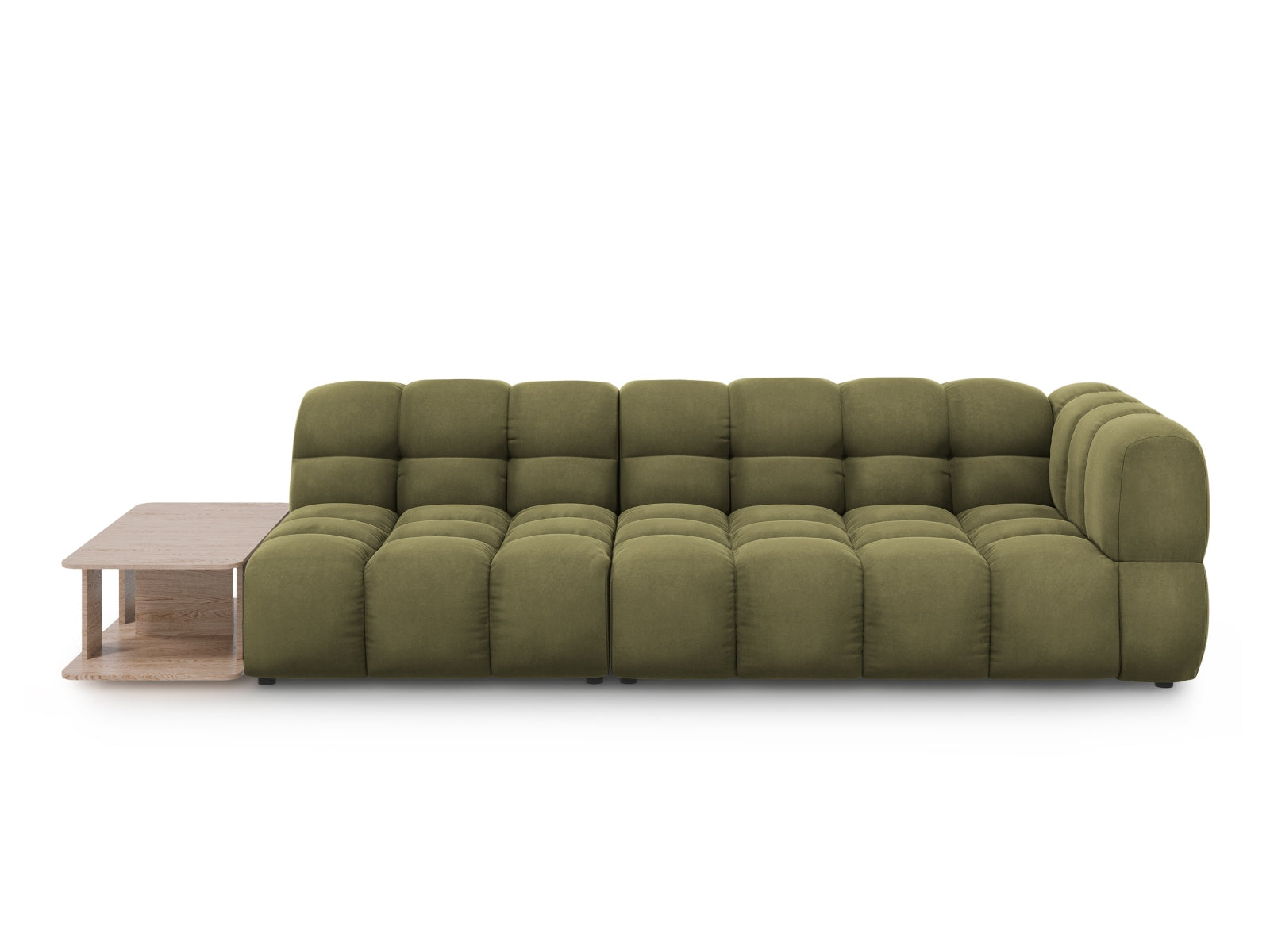 Sky Velour modulares Sofa links 4 Sitzer 102cm in Light Green präsentiert im Onlineshop von KAQTU Design AG. L-Sofa links ist von Cosmopolitan Design