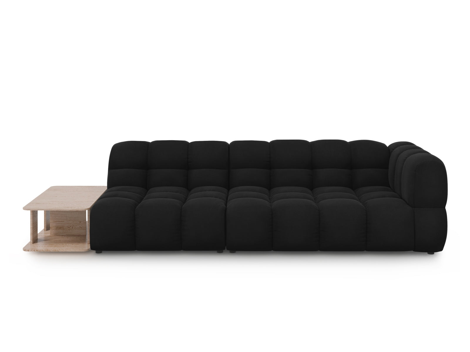 Sky Velour modulares Sofa links 4 Sitzer 102cm in Black präsentiert im Onlineshop von KAQTU Design AG. L-Sofa links ist von Cosmopolitan Design