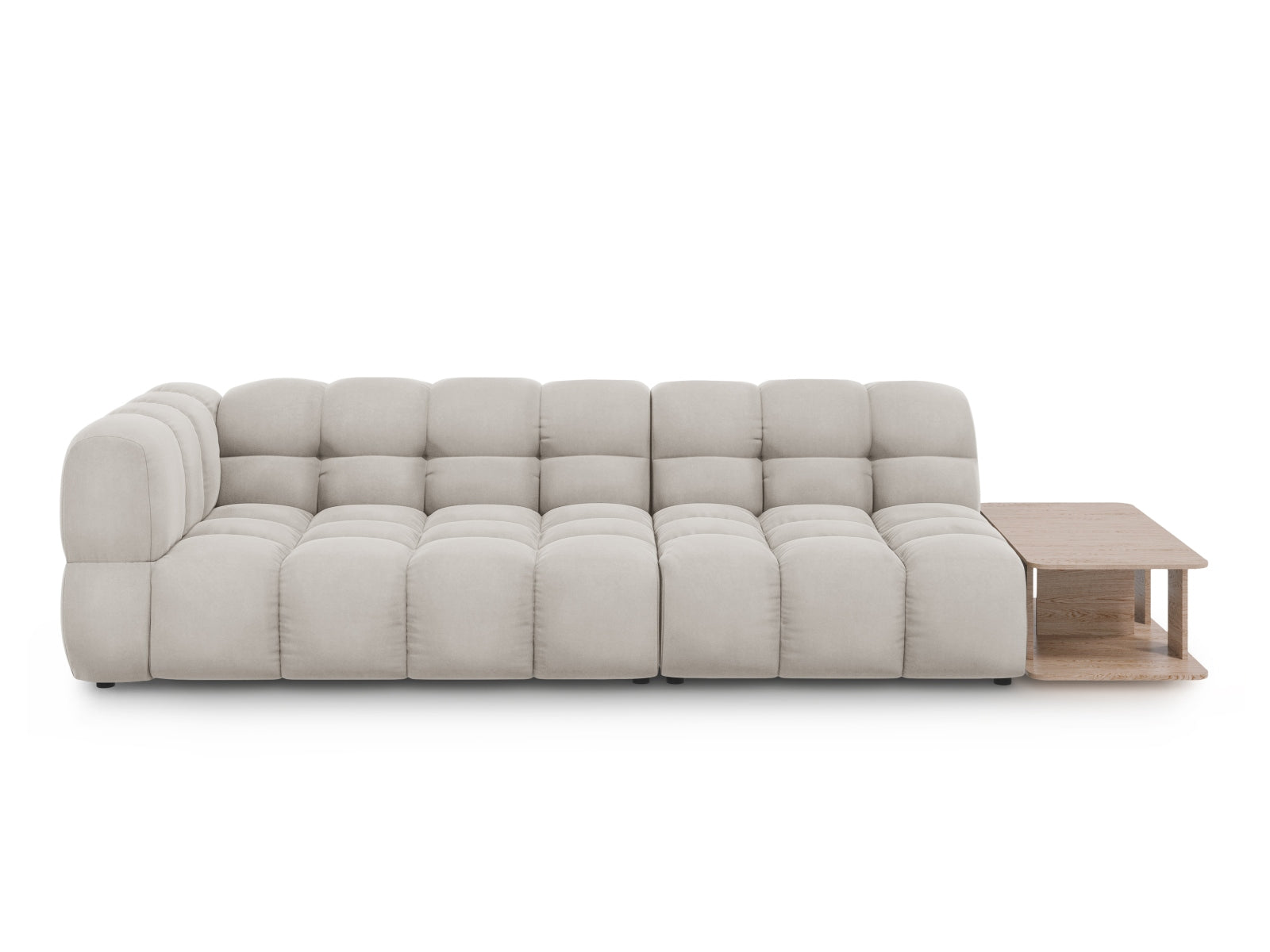 Sky Velour modulares Sofa rechts 4 Sitzer 102cm in Light Beige-Casino präsentiert im Onlineshop von KAQTU Design AG. L-Sofa rechts ist von Cosmopolitan Design