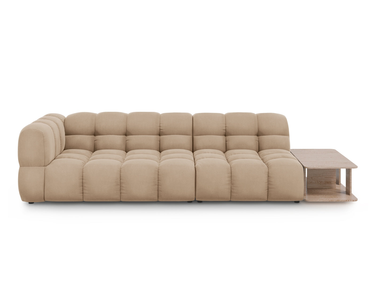 Sky Velour modulares Sofa rechts 4 Sitzer 102cm in Sand präsentiert im Onlineshop von KAQTU Design AG. L-Sofa rechts ist von Cosmopolitan Design
