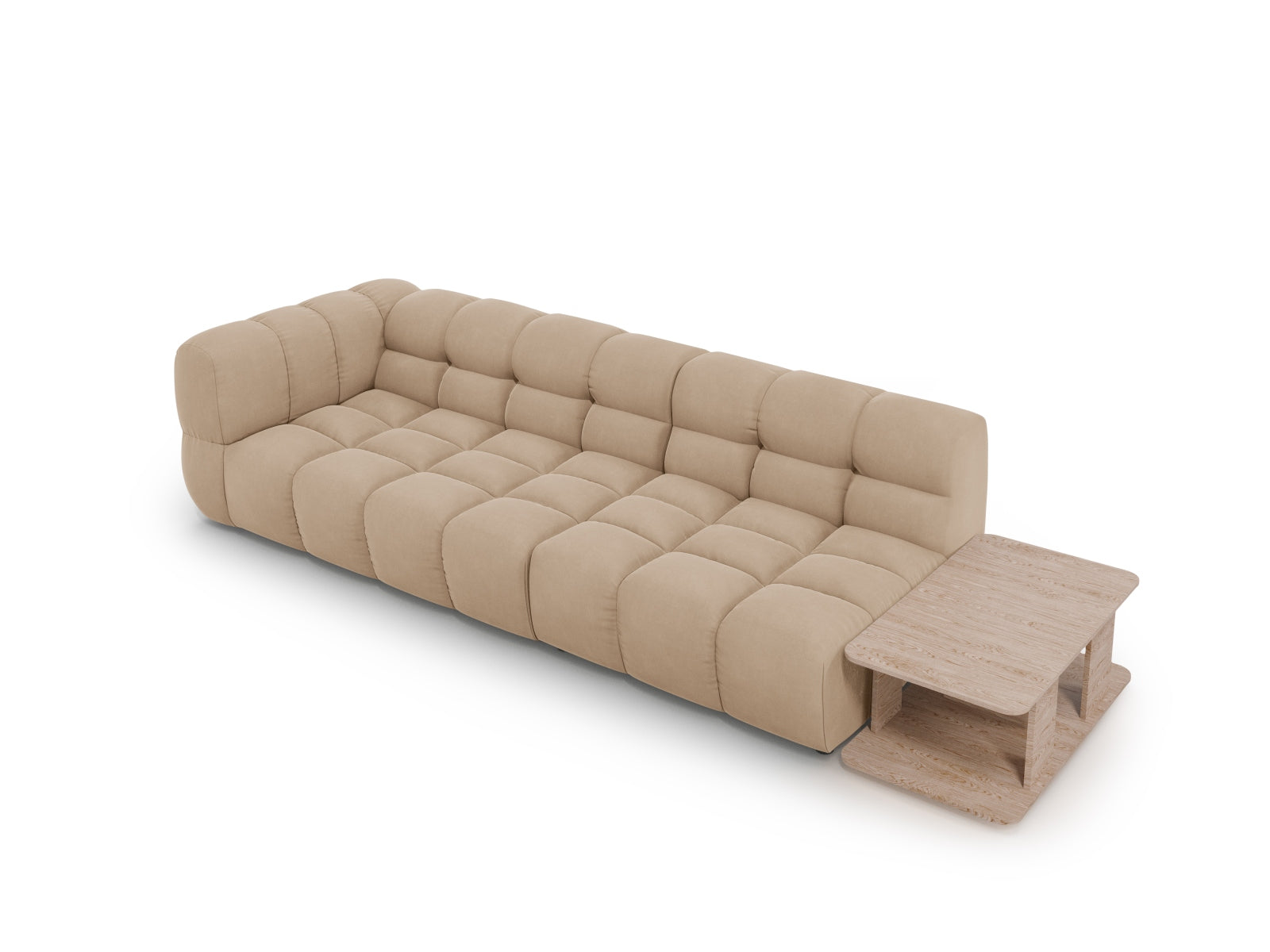 Erleben Sie das Sky Velour Sofa von Cosmopolitan Design – ein modulares 4-Sitzer, das Komfort und Stil in Ihr Zuhause bringt.