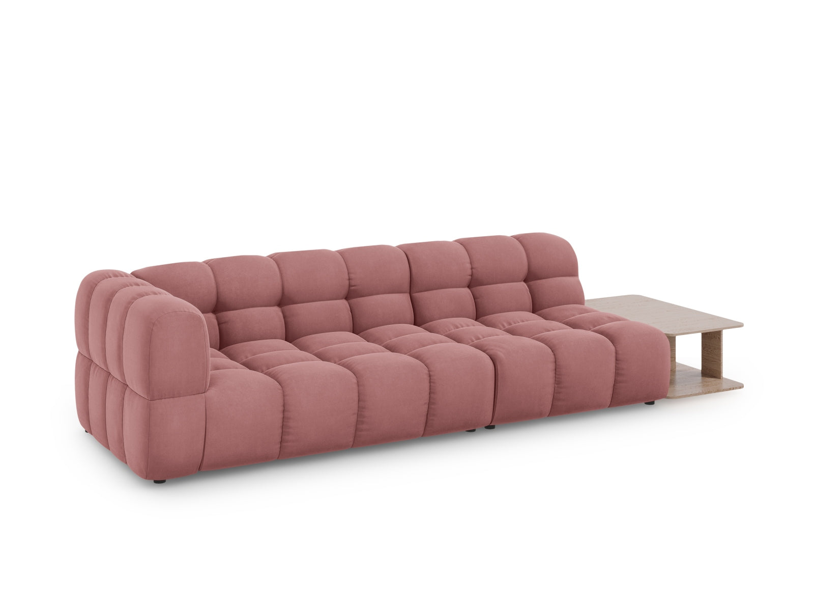 Entdecken Sie das elegante Sky Velour Sofa von Cosmopolitan Design – ein modulares 4-Sitzer Möbelstück, das Komfort und Stil vereint.