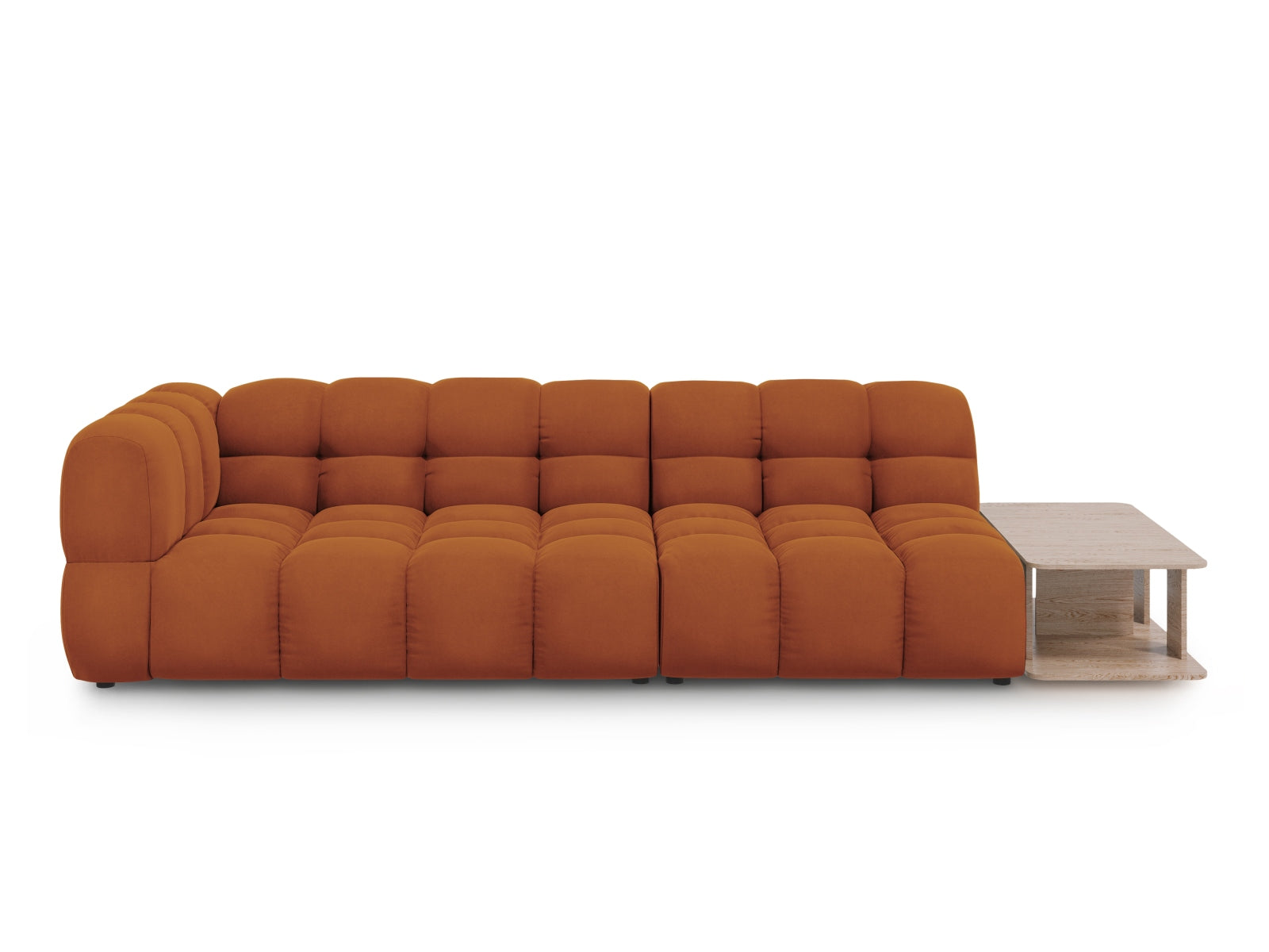 Sky Velour modulares Sofa rechts 4 Sitzer 102cm in Terracotta präsentiert im Onlineshop von KAQTU Design AG. L-Sofa rechts ist von Cosmopolitan Design
