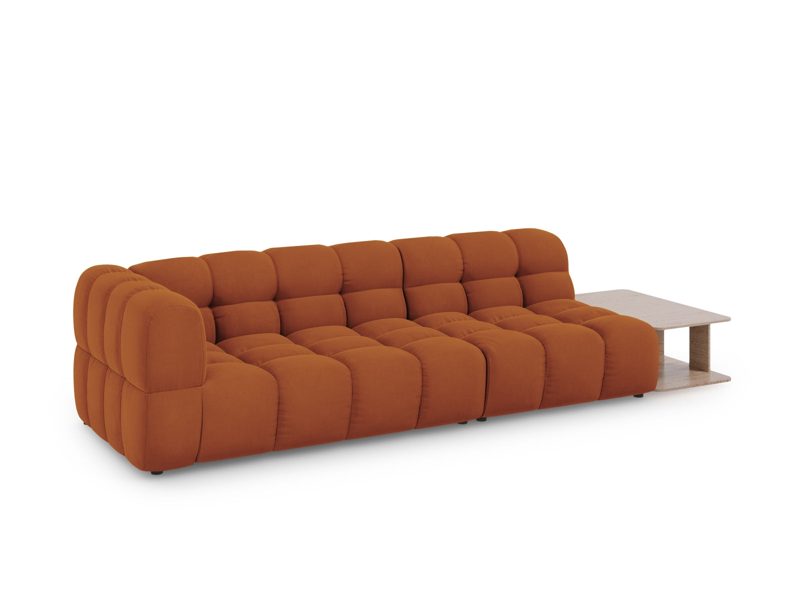 Entdecken Sie das stilvolle Sky Velour Sofa von Cosmopolitan Design – ein 4-Sitzer in elegantem Terracotta, perfekt für Ihr modernes Zuhause.