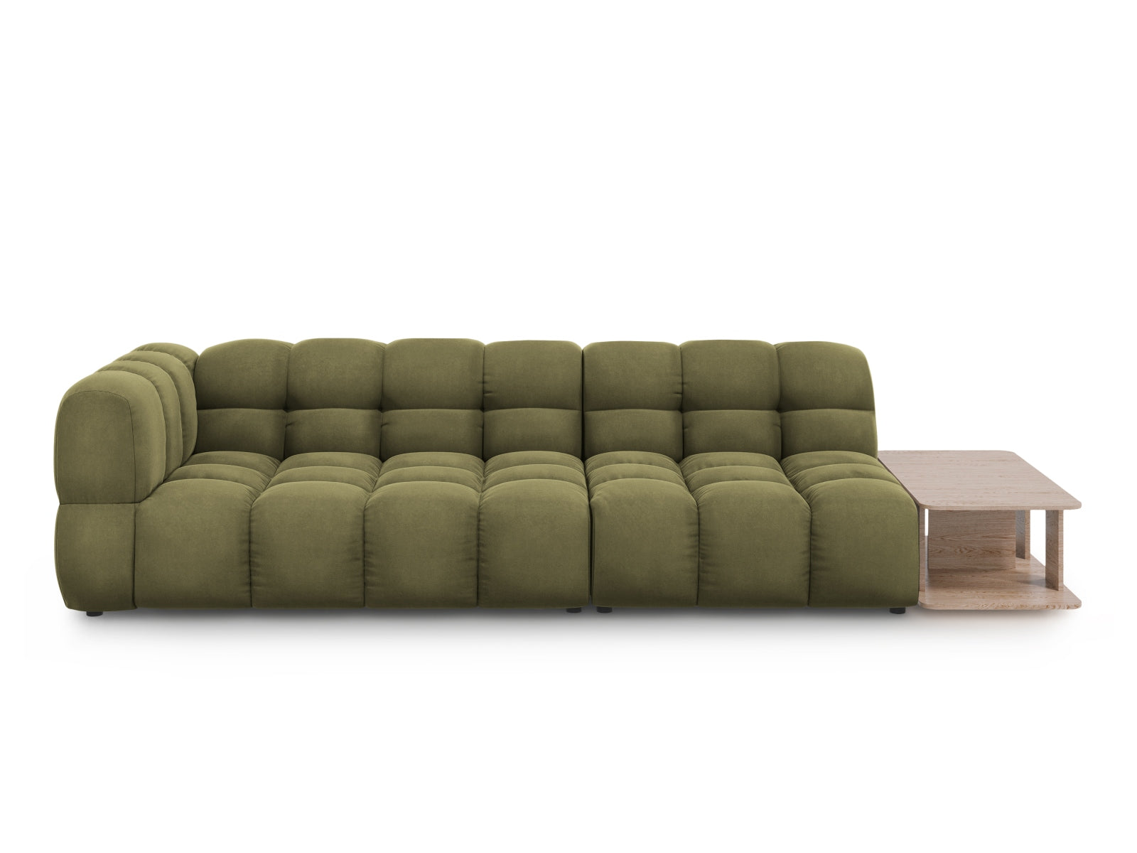 Sky Velour modulares Sofa rechts 4 Sitzer 102cm in Light Green präsentiert im Onlineshop von KAQTU Design AG. L-Sofa rechts ist von Cosmopolitan Design