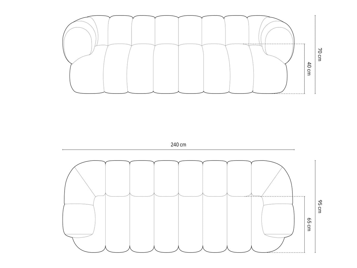 Koge Velour Sofa 4 Sitzer 95cm in Deep Petrol-Vogue präsentiert im Onlineshop von KAQTU Design AG. 4er Sofa ist von Cosmopolitan Design