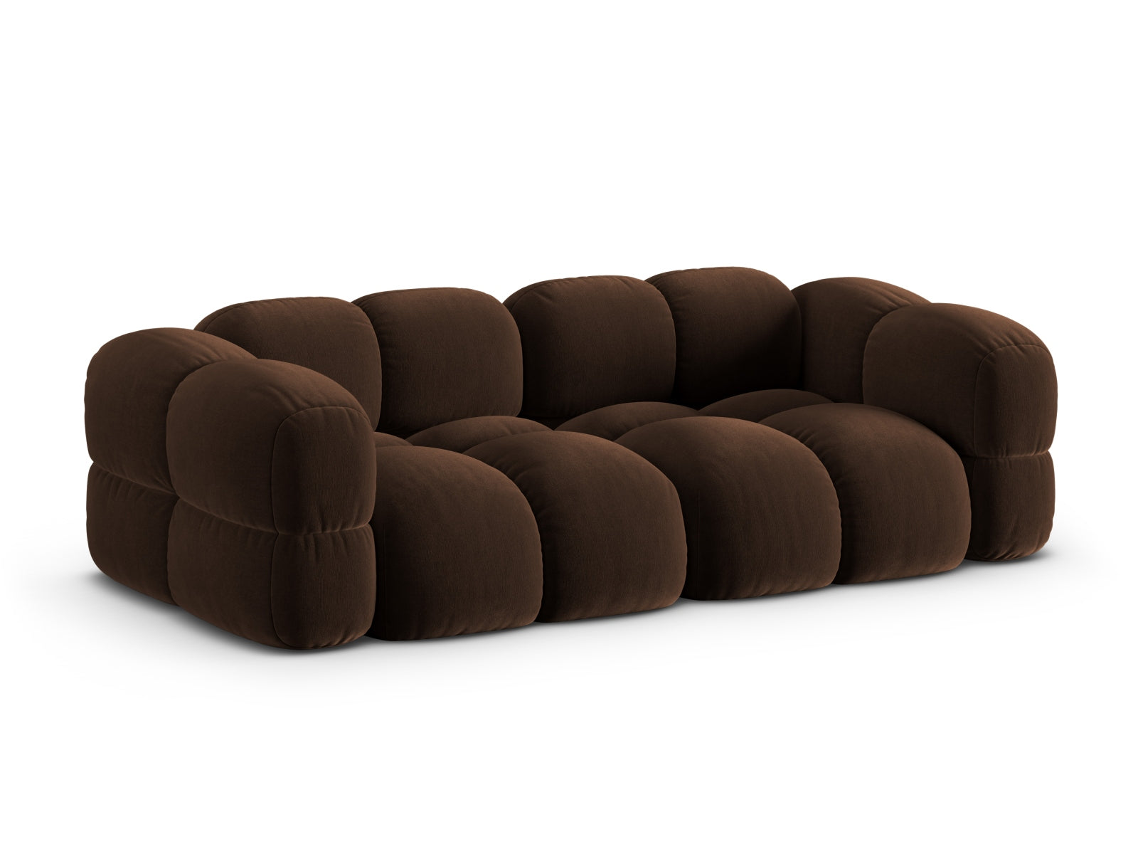 Luxuriöses 4-Sitzer Velour Sofa Loretto in Chocolate-Vogue, perfekt für stilvolle Wohnzimmer und gesellige Abende.