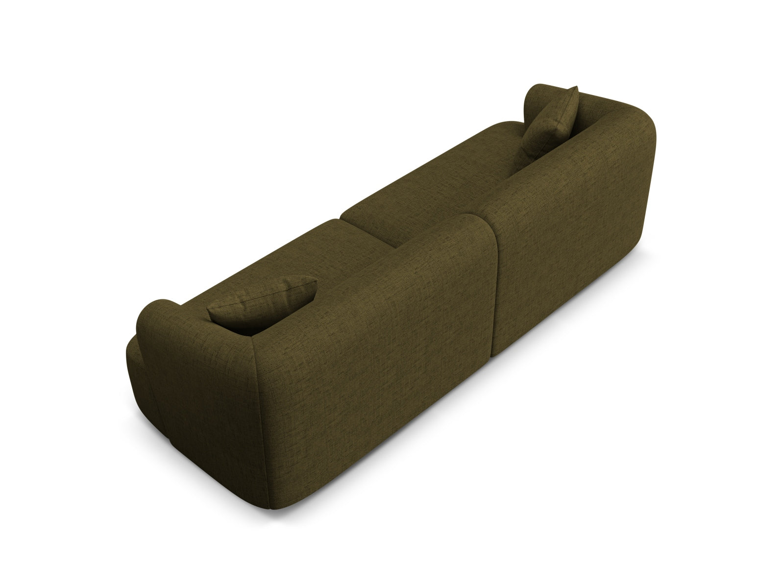 Modulares 4-Sitzer Sofa Campi in ansprechendem Grünton, perfekt für kreative Wohnkonzepte und komfortable Entspannung.