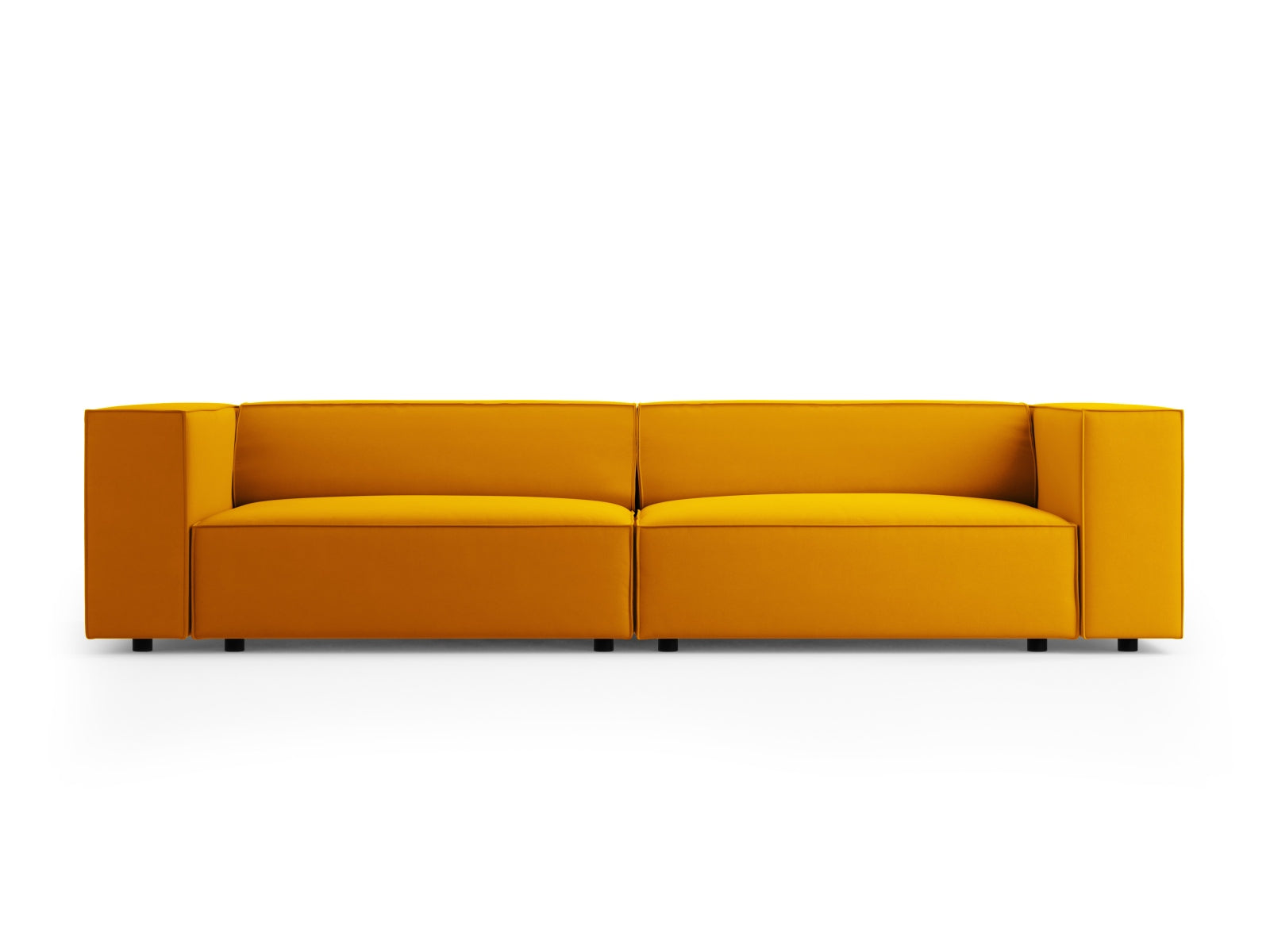 Arendal Velour Sofa 4 Sitzer in Yellow präsentiert im Onlineshop von KAQTU Design AG. 4er Sofa ist von Cosmopolitan Design