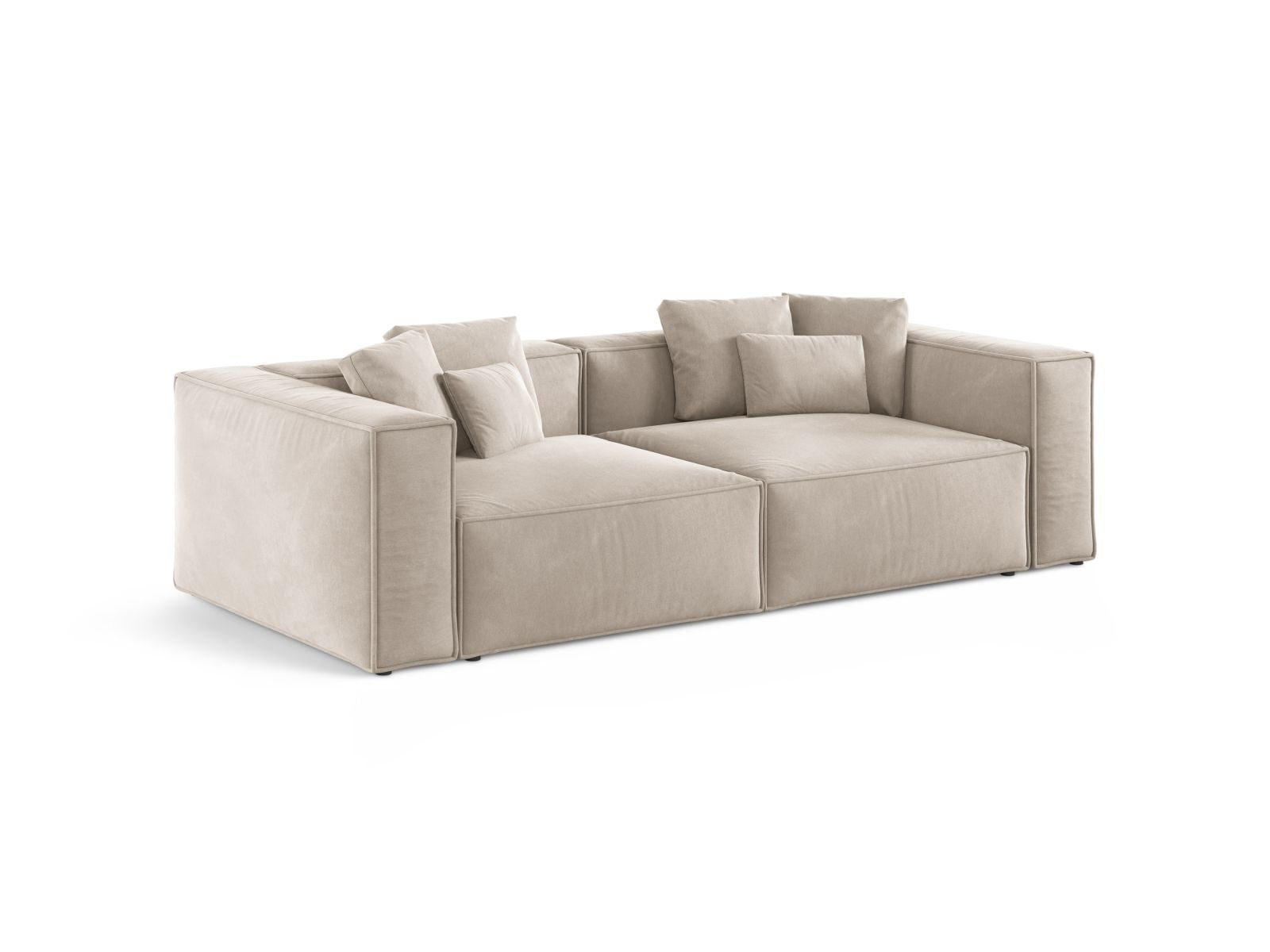 Elegantes 4-Sitzer Sofa Aveiro in sanftem Beige, ideal für stilvolle Wohnräume, erhältlich bei KAQTU Design AG.