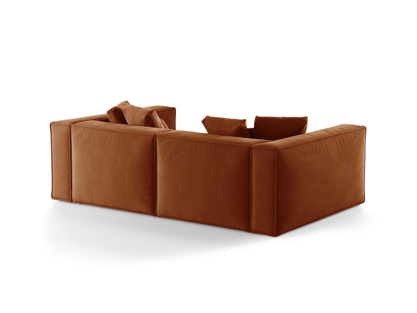 Elegantes 4-Sitzer Sofa Aveiro in warmem Terracotta, ideal für einladende und geschmackvolle Wohnräume.