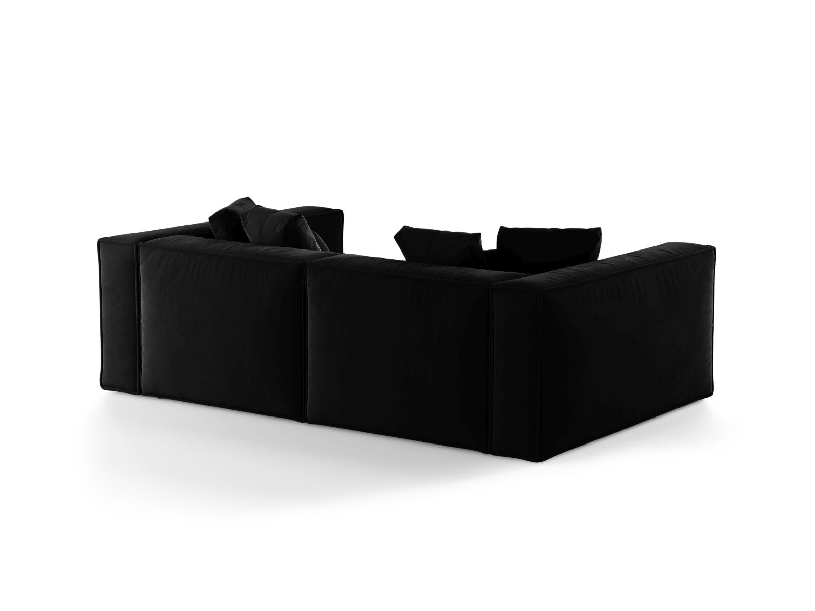 Elegantes 4-Sitzer Sofa Aveiro in zeitlosem Schwarz, ideal für komfortable Wohnräume und entspannte Stunden, erhältlich bei KAQTU.