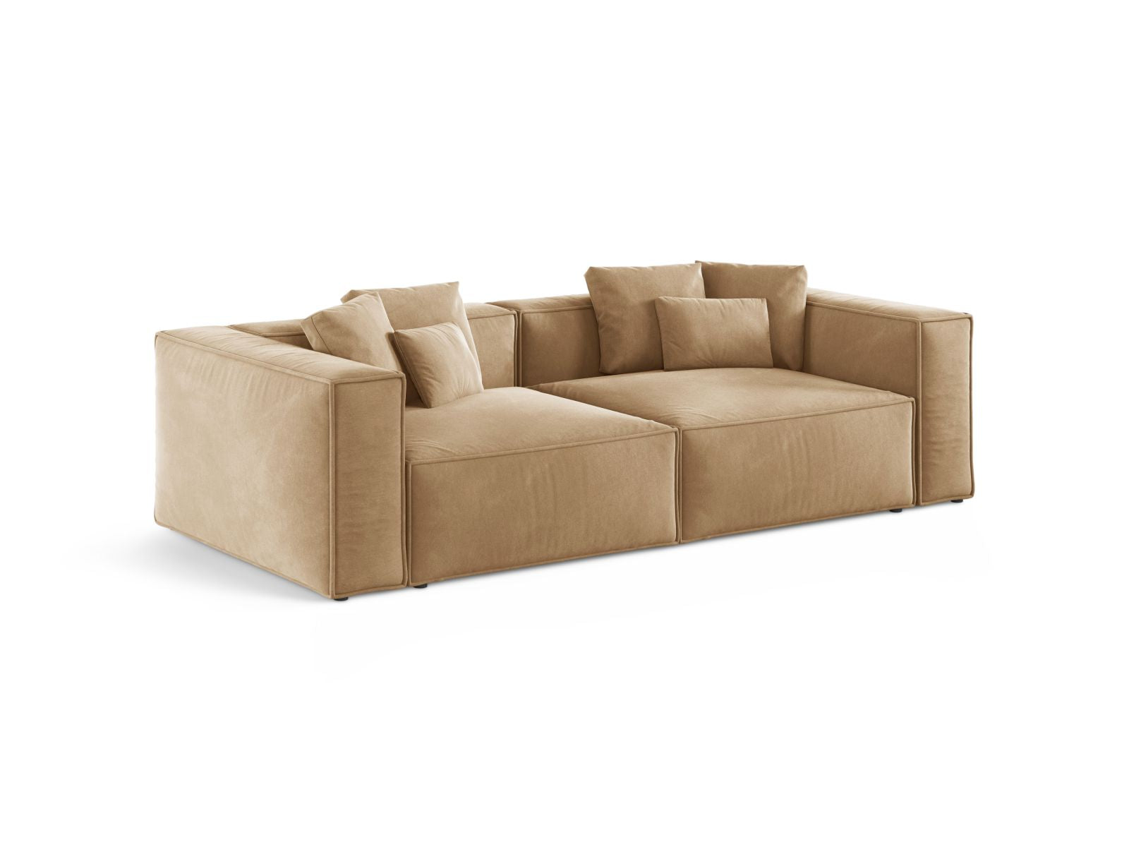 Elegantes 4-Sitzer Sofa Aveiro in Sand-Casino, stilvoll und modern, ideal für jedes Wohnzimmer, erhältlich bei KAQTU Design AG.