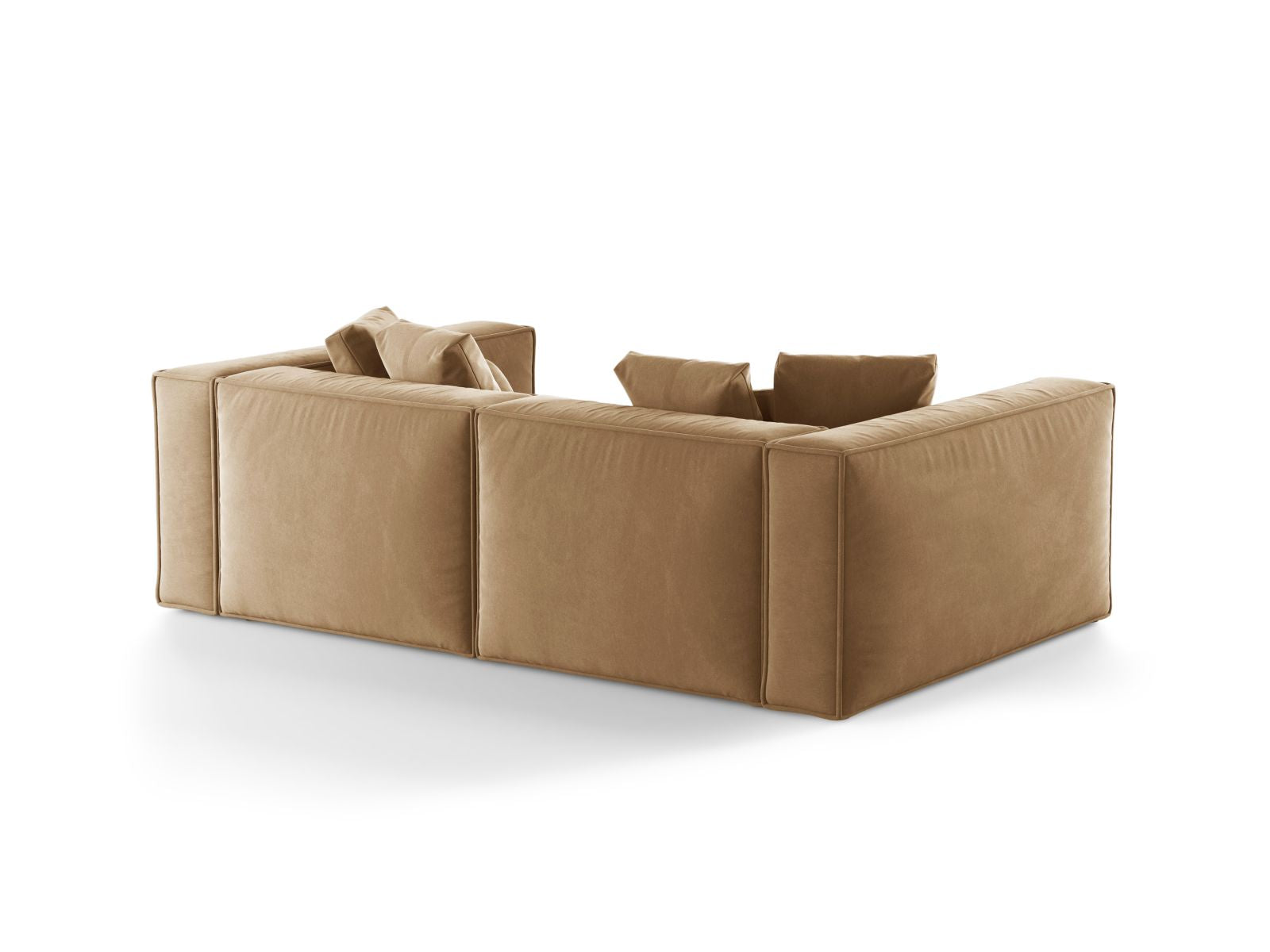 Elegantes 4-Sitzer Sofa Aveiro in Sand-Casino, ideal für gemütliche Wohnzimmer, vereint modernes Design mit hohem Sitzkomfort.
