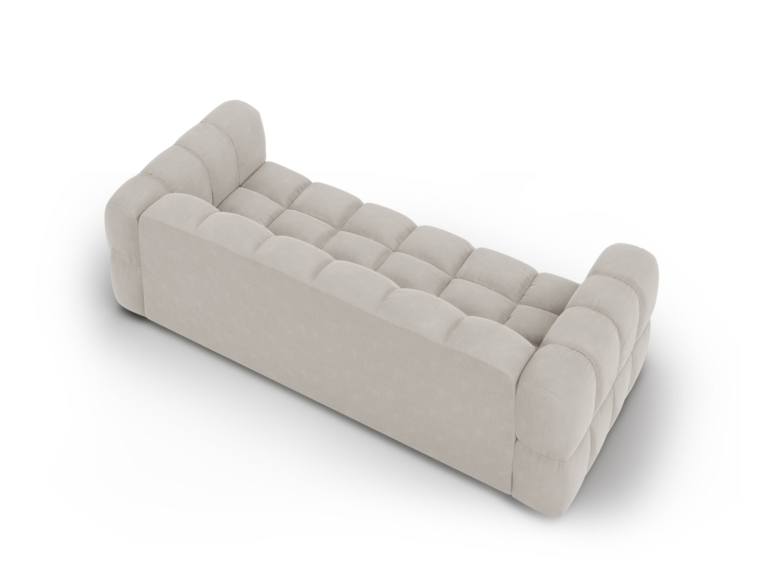 Modulares 4-Sitzer Sofa aus Sky Velour in zartem Beige, perfekt für moderne Wohnkonzepte, entworfen von Cosmopolitan Design.