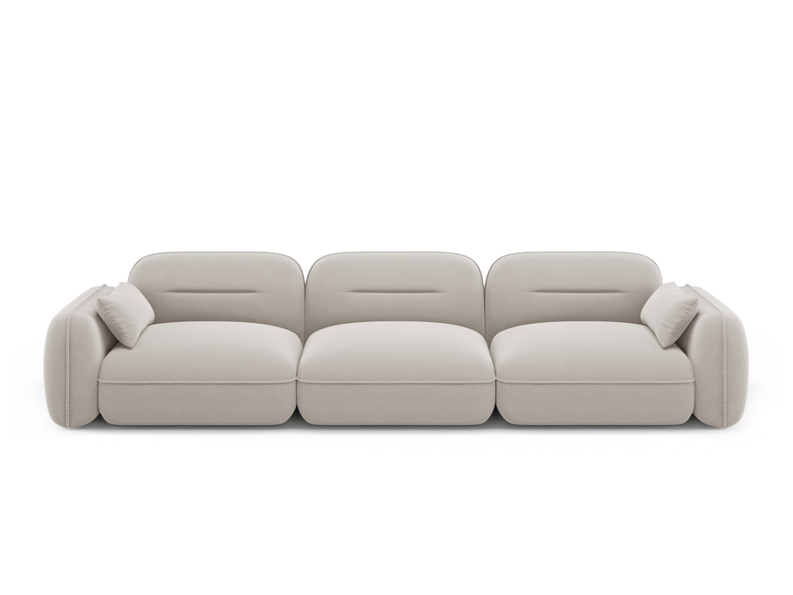 Sydney Velour Modular Sofa 4 Sitzer in Light Beige-Casino präsentiert im Onlineshop von KAQTU Design AG. 4er Sofa ist von Cosmopolitan Design
