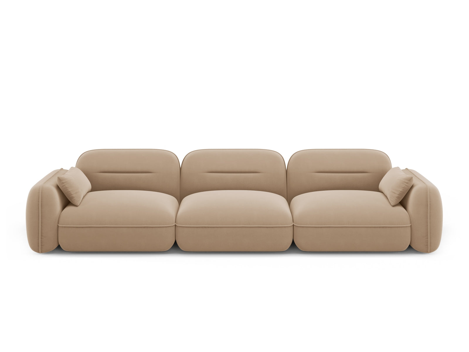 Sydney Velour Modular Sofa 4 Sitzer in Sand-Casino präsentiert im Onlineshop von KAQTU Design AG. 4er Sofa ist von Cosmopolitan Design
