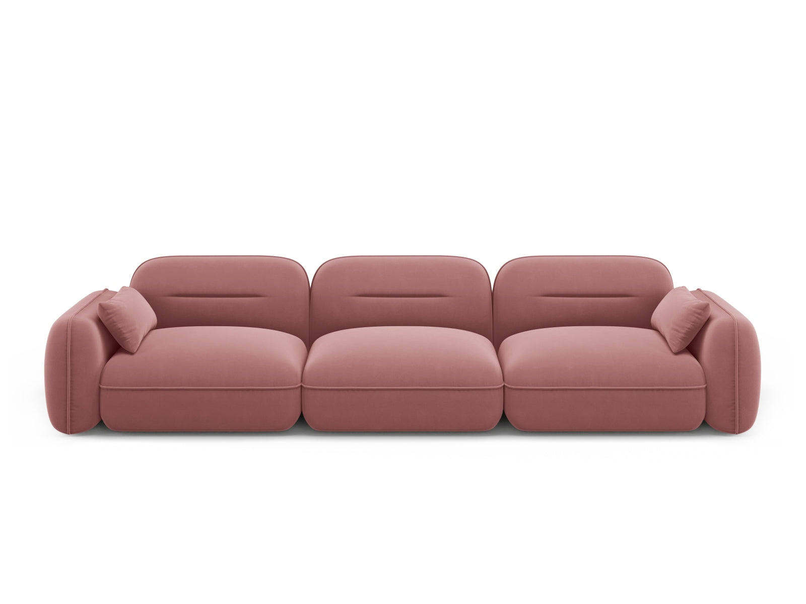 Sydney Velour Modular Sofa 4 Sitzer in Flamingo-Casino präsentiert im Onlineshop von KAQTU Design AG. 4er Sofa ist von Cosmopolitan Design