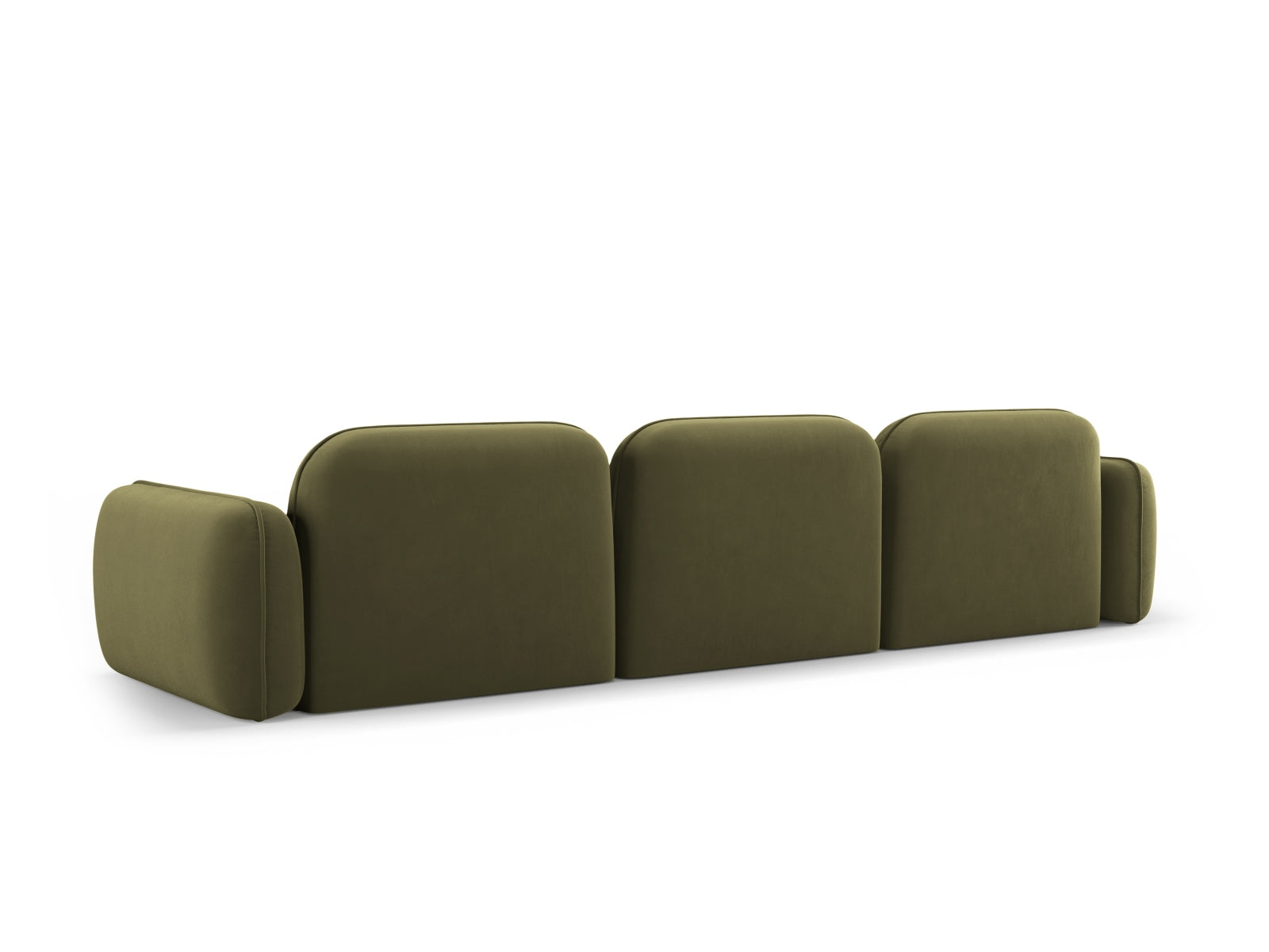 Elegantes 4-Sitzer Sofa Sydney aus weichem Velours in sanftem Grün, ideal für stilvolle Wohnräume und entspannte Stunden.