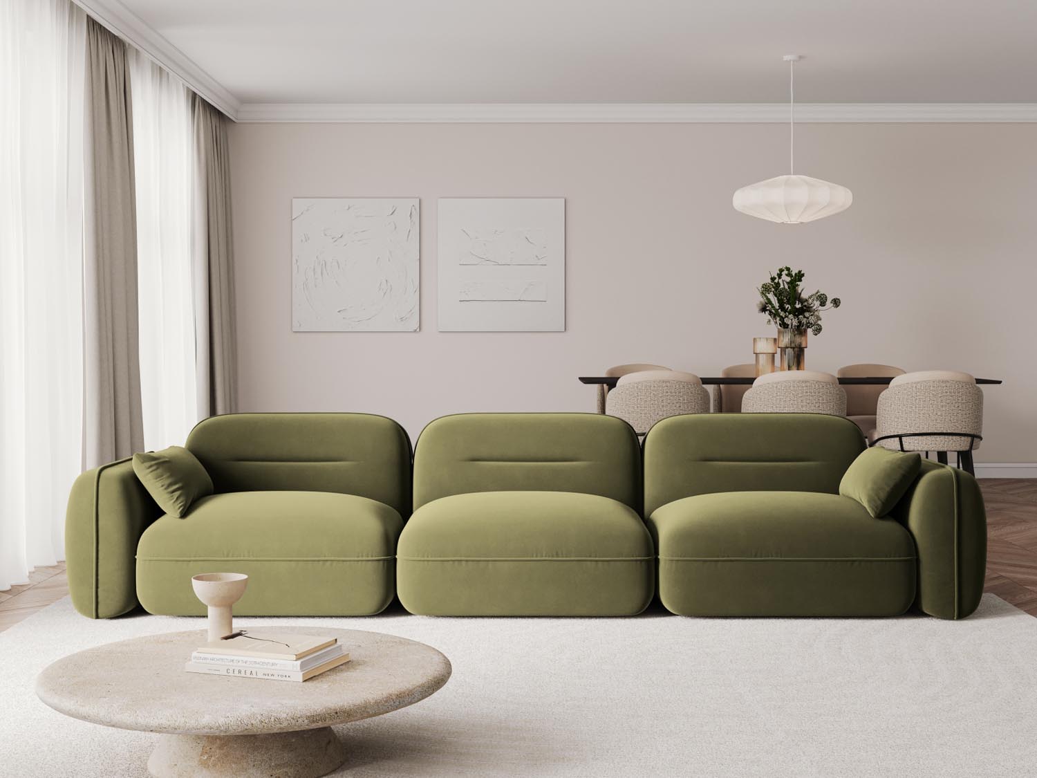Entdecken Sie das Sydney Velour Modular Sofa 4 Sitzer von Cosmopolitan Design – stilvolles Design, flexible Anordnung und höchsten Sitzkomfort für Ihr Wohnzimmer.