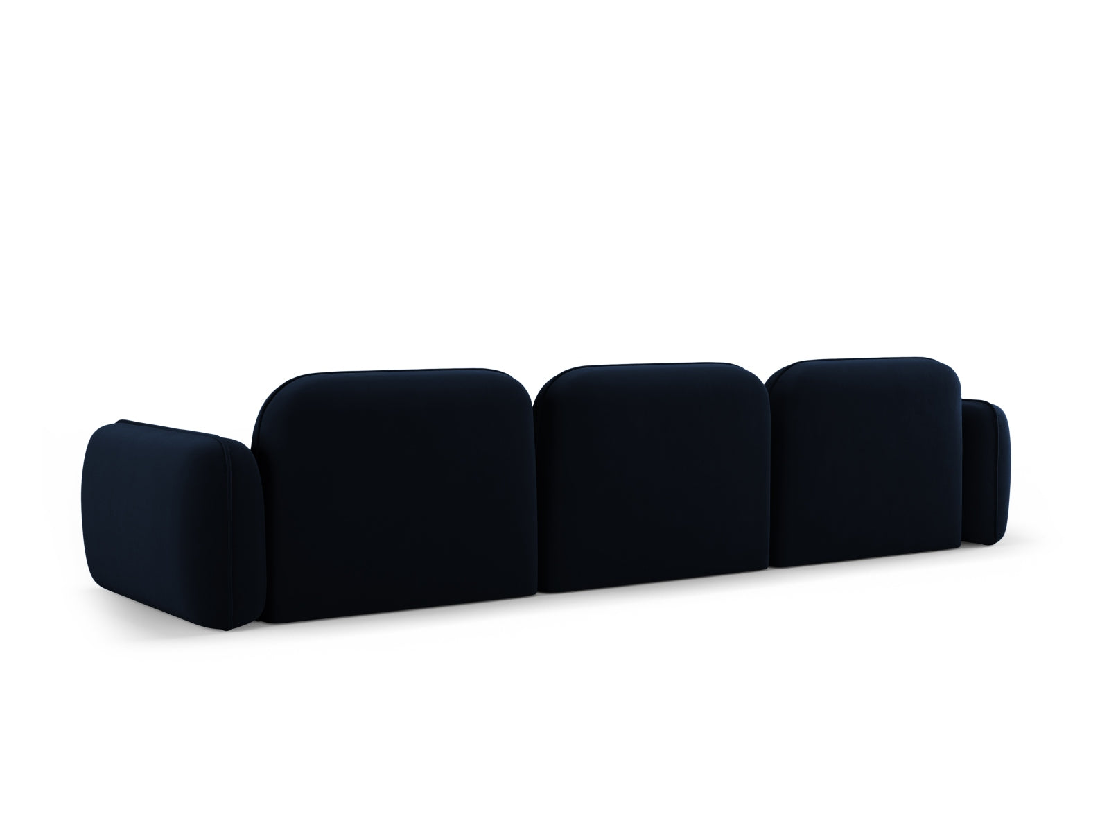 Elegantes 4-Sitzer Sofa Sydney aus weichem Velours in Royalblau, ideal für stilvolle Wohnräume und gemütliche Abende.