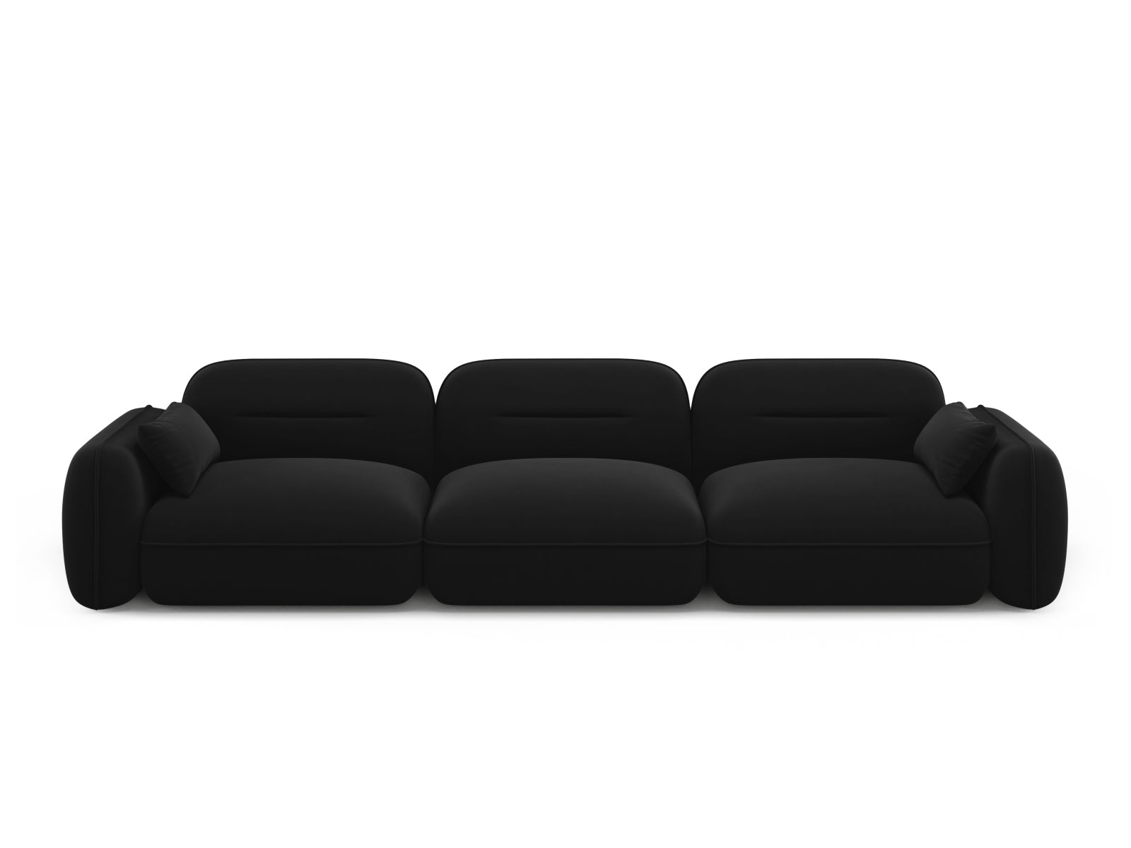 Sydney Velour Modular Sofa 4 Sitzer in Black-Casino präsentiert im Onlineshop von KAQTU Design AG. 4er Sofa ist von Cosmopolitan Design