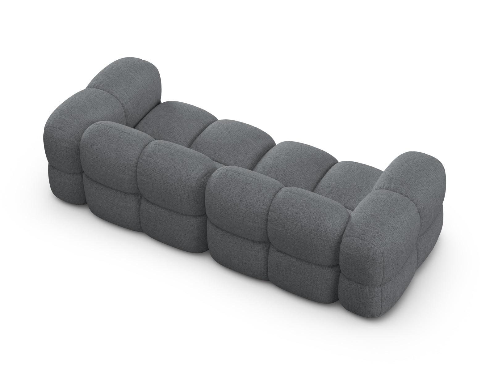 Stilvolles 4-Sitzer Sofa Loretto in zeitlosem Grau, perfekt für entspannte Stunden und modernes Interieur, vereint Komfort und Eleganz.