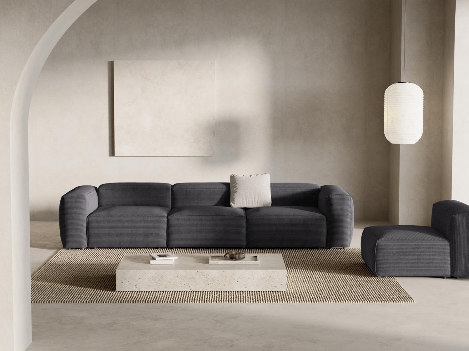 Bergamo Modular Sofa 4 Sitzer in Grey-Perla präsentiert im Onlineshop von KAQTU Design AG. 4er Sofa ist von Cosmopolitan Design