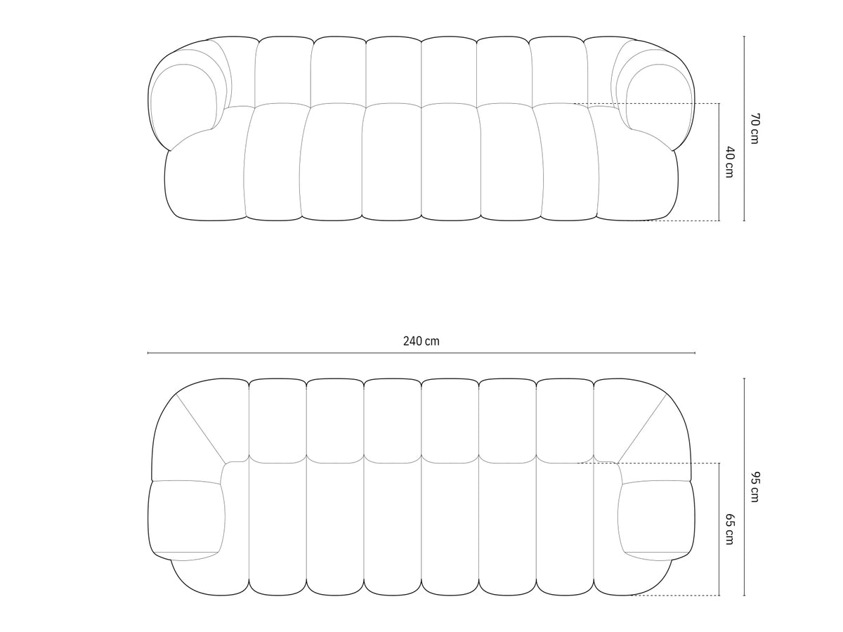 Koge Sofa 4 Sitzer 95cm in Green-Eden präsentiert im Onlineshop von KAQTU Design AG. 4er Sofa ist von Cosmopolitan Design