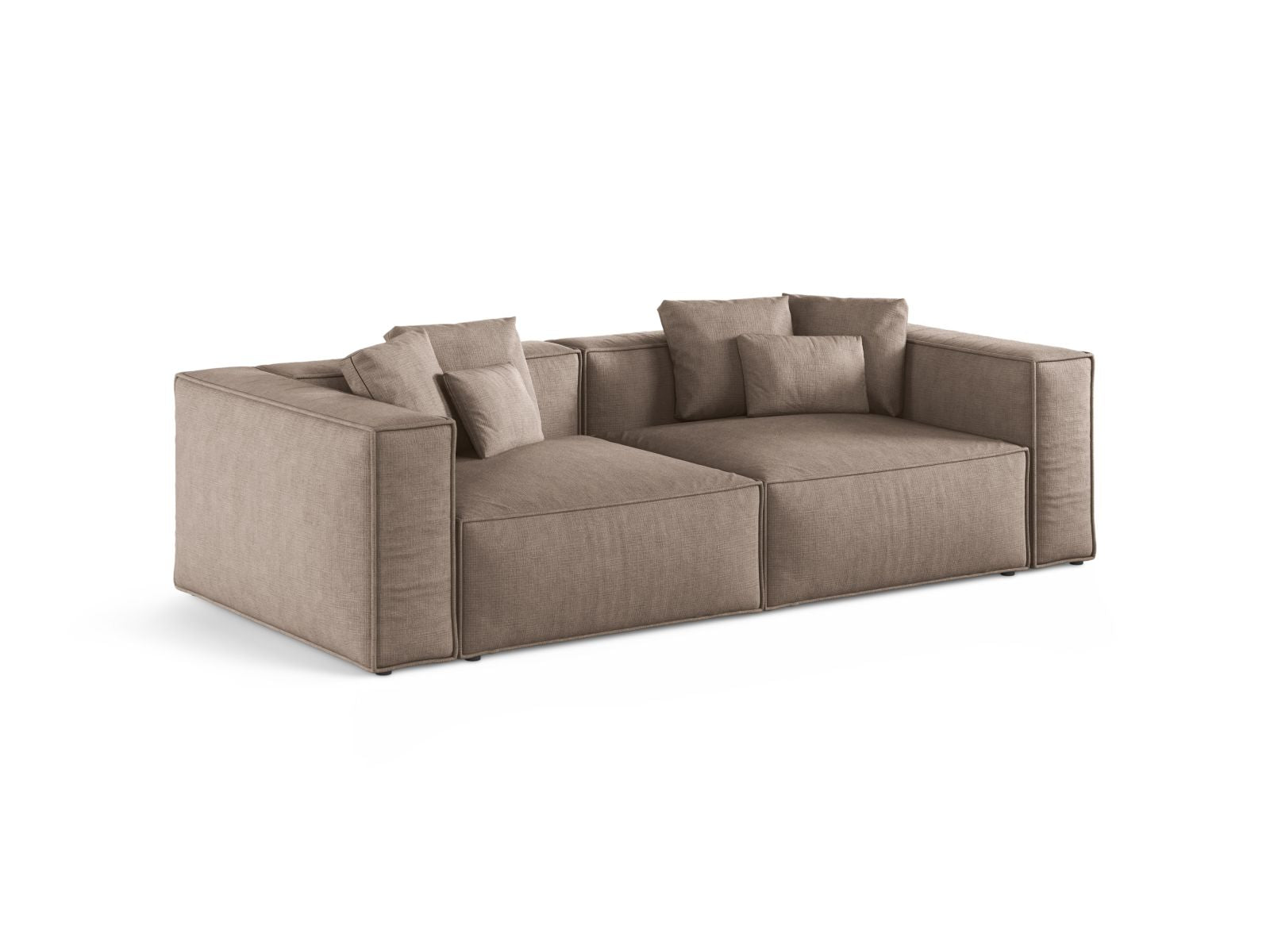 Elegantes 4-Sitzer Sofa Aveiro in stilvollem Cappuccino-Liberty, ideal für moderne Wohnräume, erhältlich bei KAQTU Design AG.