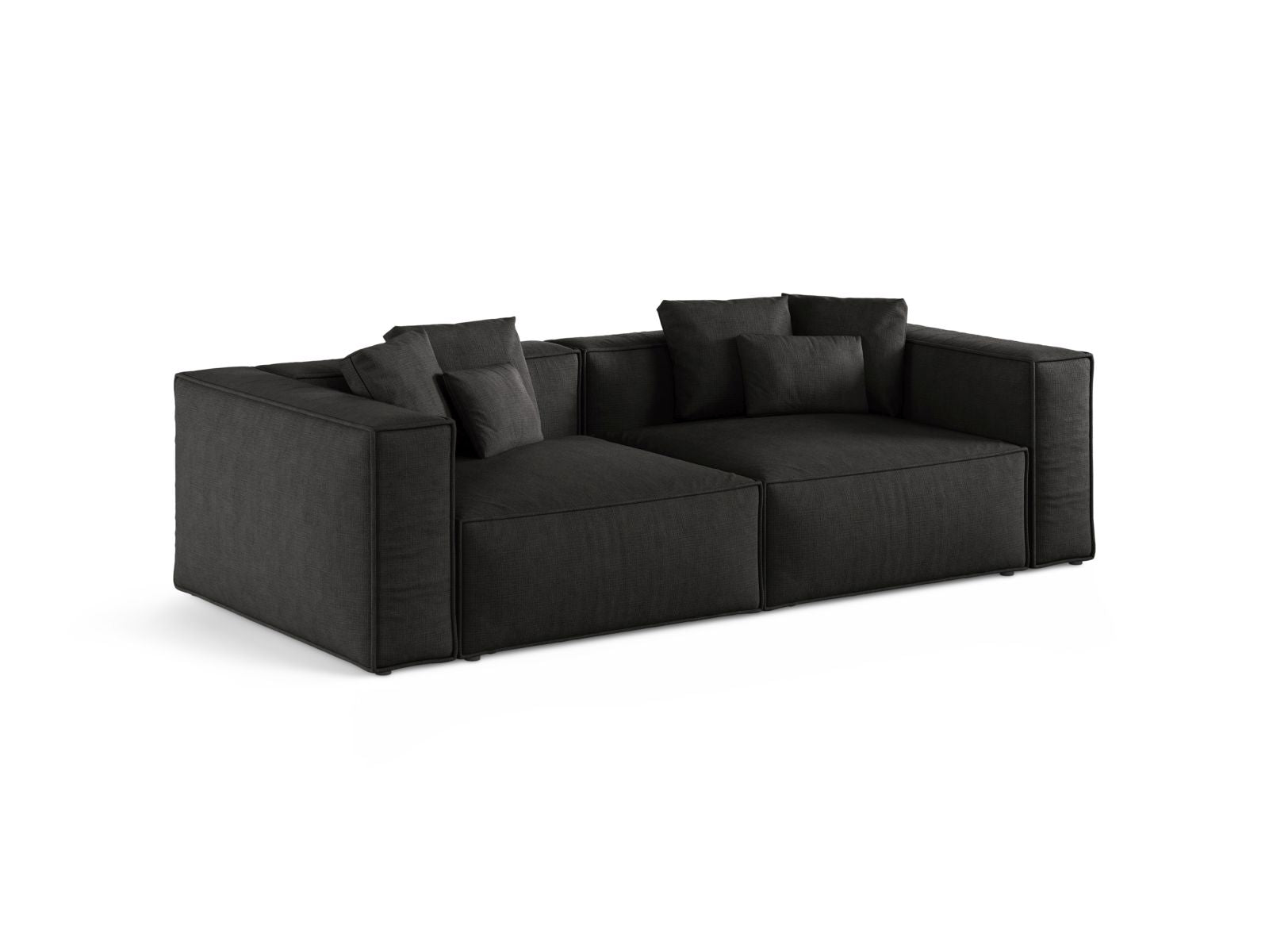 Elegantes 4-Sitzer Sofa Aveiro in stilvollem Schwarz, ideal für moderne Wohnräume, erhältlich bei KAQTU Design AG.