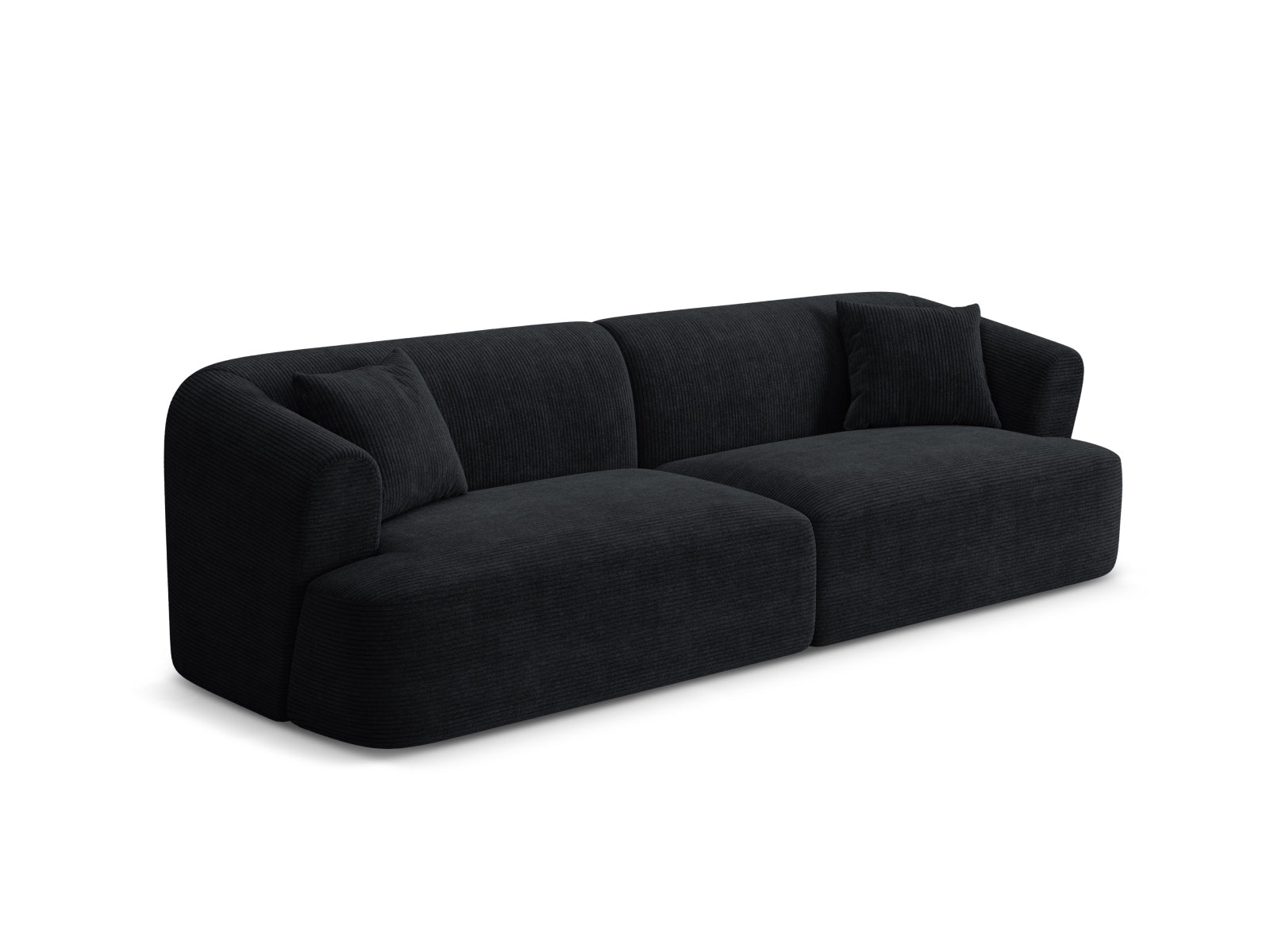 Elegantes 4-Sitzer Modular Sofa Campi in stilvollem Schwarz, ideal für moderne Wohnräume, erhältlich bei KAQTU Design AG.
