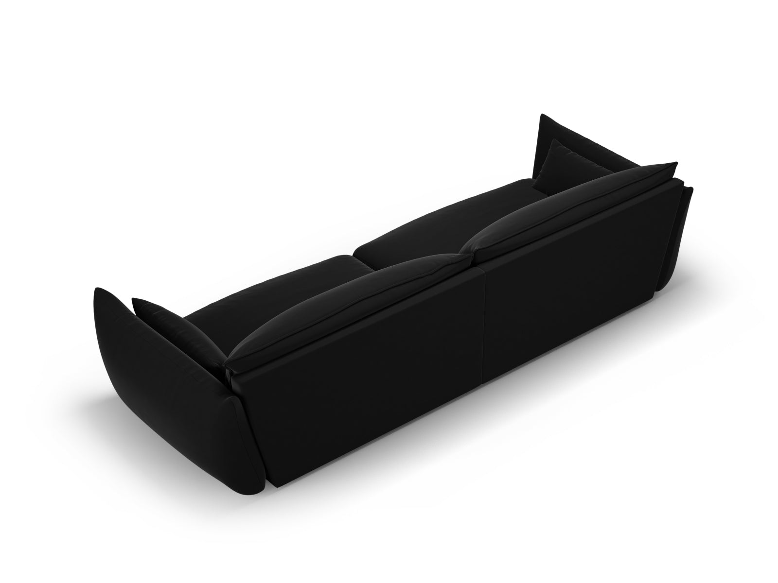Elegantes 4-Sitzer Sofa Matera in zeitlosem Schwarz, ideal für komfortable Wohnräume und entspannte Stunden, erhältlich bei Cosmopolitan Design.