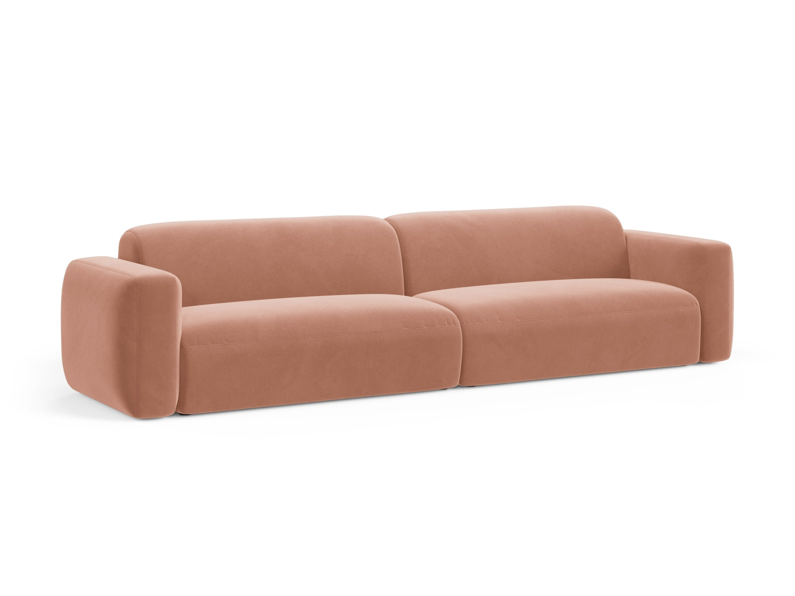 Elegantes Strino Velour Modular Sofa für 4 Personen in stilvollem Pink-Salvador, ideal für moderne Wohnräume.