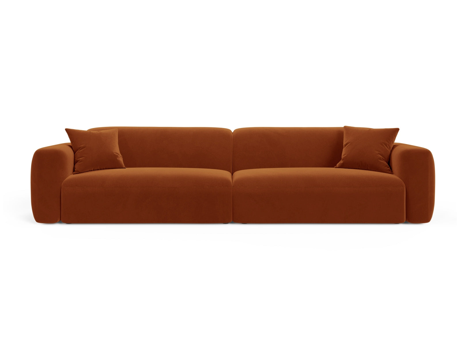 Strino Velour Modular Sofa 4 Sitzer in Terracotta-Salvador präsentiert im Onlineshop von KAQTU Design AG. 4er Sofa ist von Cosmopolitan Design
