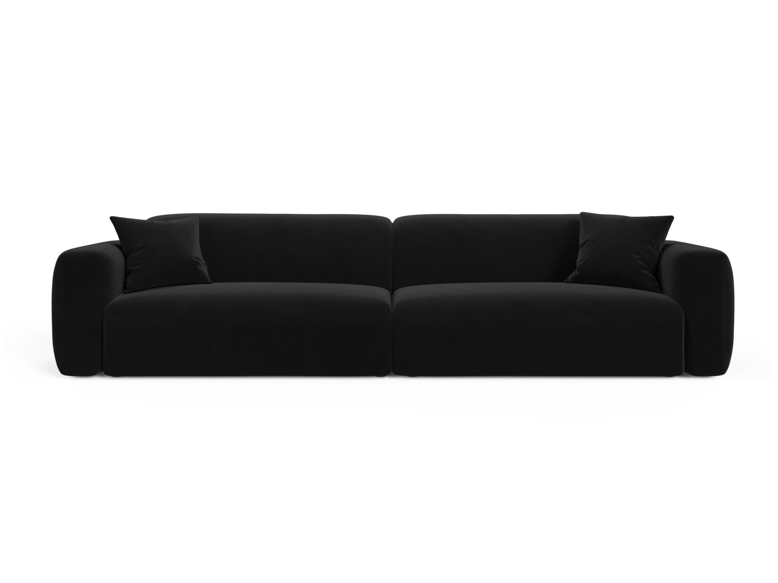 Strino Velour Modular Sofa 4 Sitzer in Black-Salvador präsentiert im Onlineshop von KAQTU Design AG. 4er Sofa ist von Cosmopolitan Design