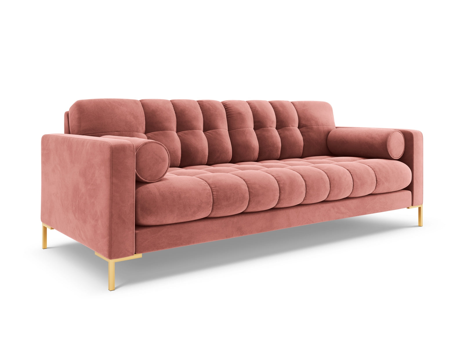 Elegantes 4-Sitzer Sofa Bali in lebhaftem Pink-Bluvel, ideal für stilvolle Wohnräume und gesellige Abende mit Familie und Freunden.