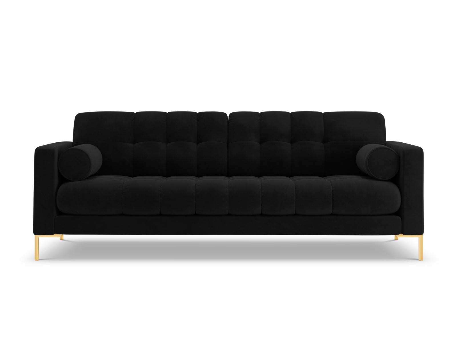 Modernes 4-Sitzer Sofa Bali in stilvollem Black-Bluvel, perfekt für entspannte Abende und geschmackvolle Wohnraumgestaltung.