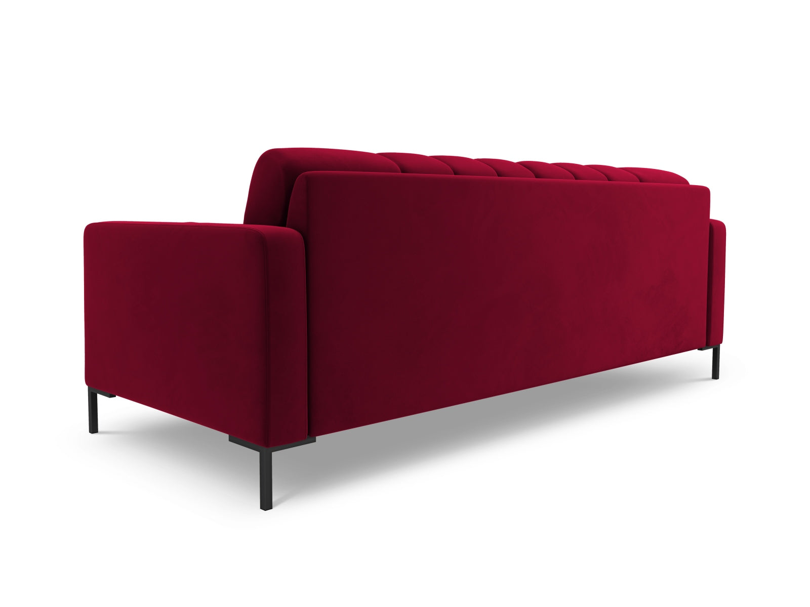 Elegantes 4-Sitzer Sofa Bali in Red-Bluvel, ideal für gemütliche Wohnzimmer, vereint modernes Design mit hohem Sitzkomfort von Cosmopolitan Design.