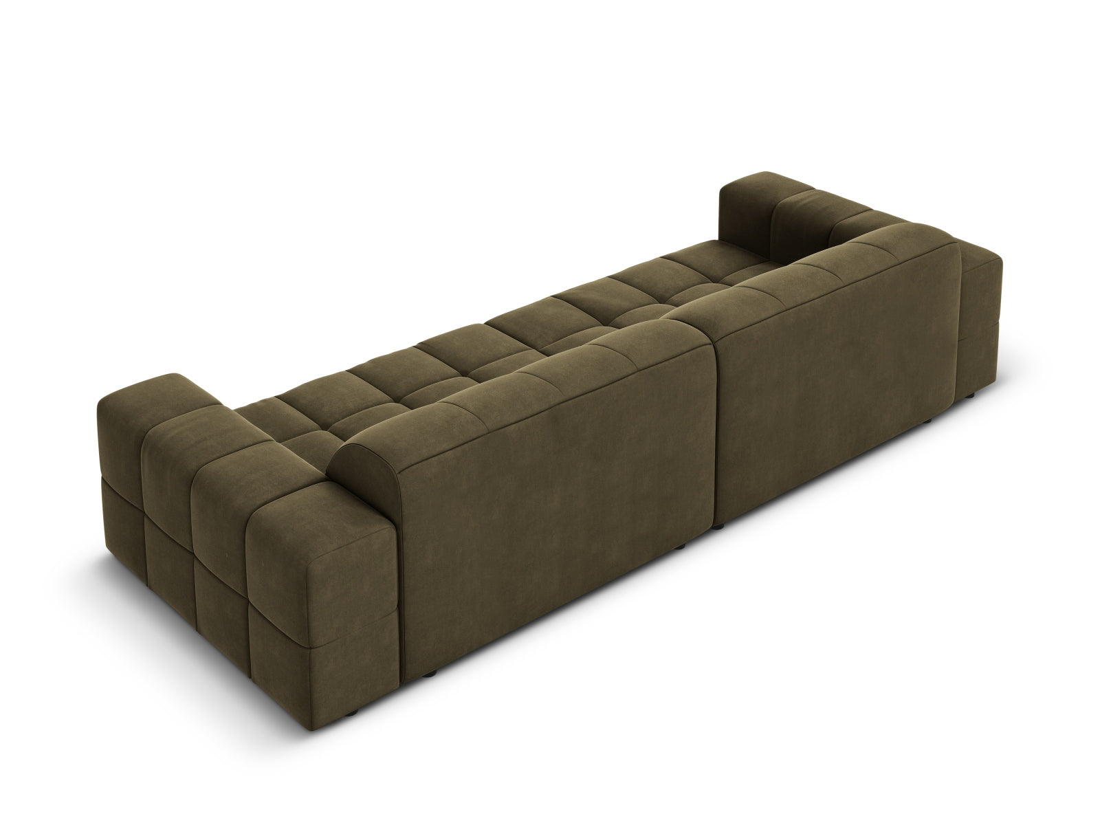 Elegantes 4-Sitzer Sofa Chicago aus hochwertigem Velours in Green-Bluvel, ideal für stilvolle und einladende Wohnräume.